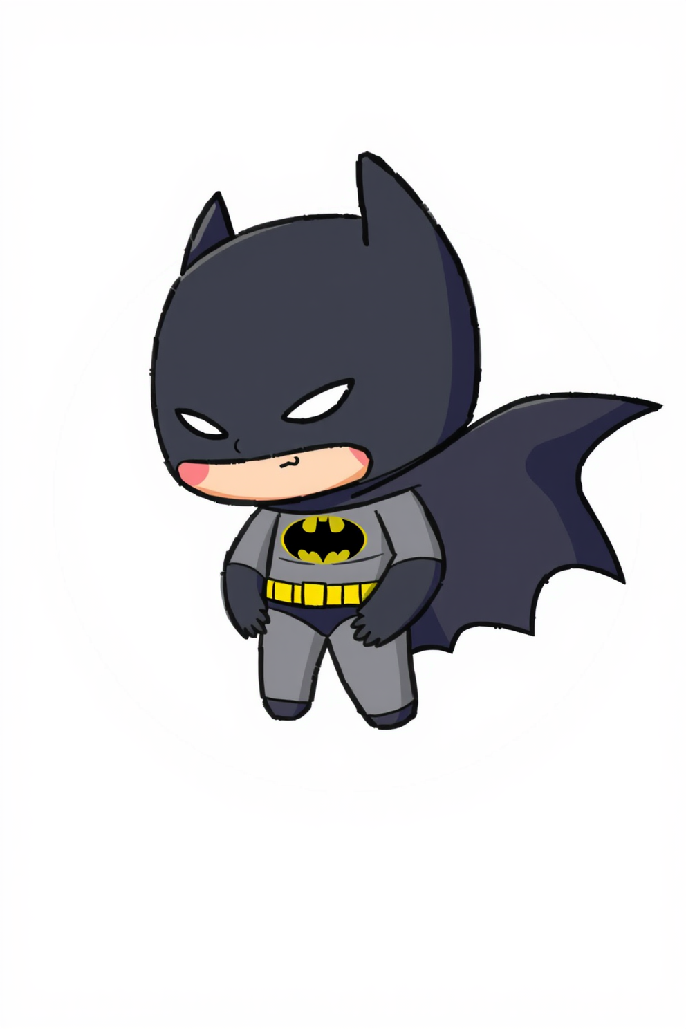 Batman in a Cute Style Drawing