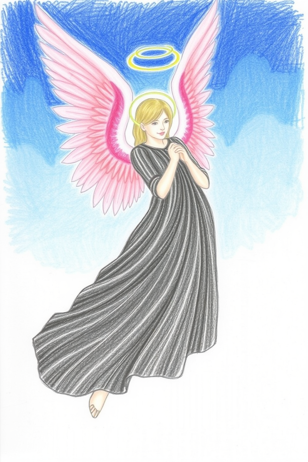 Color Pencil Drawing of an Angel