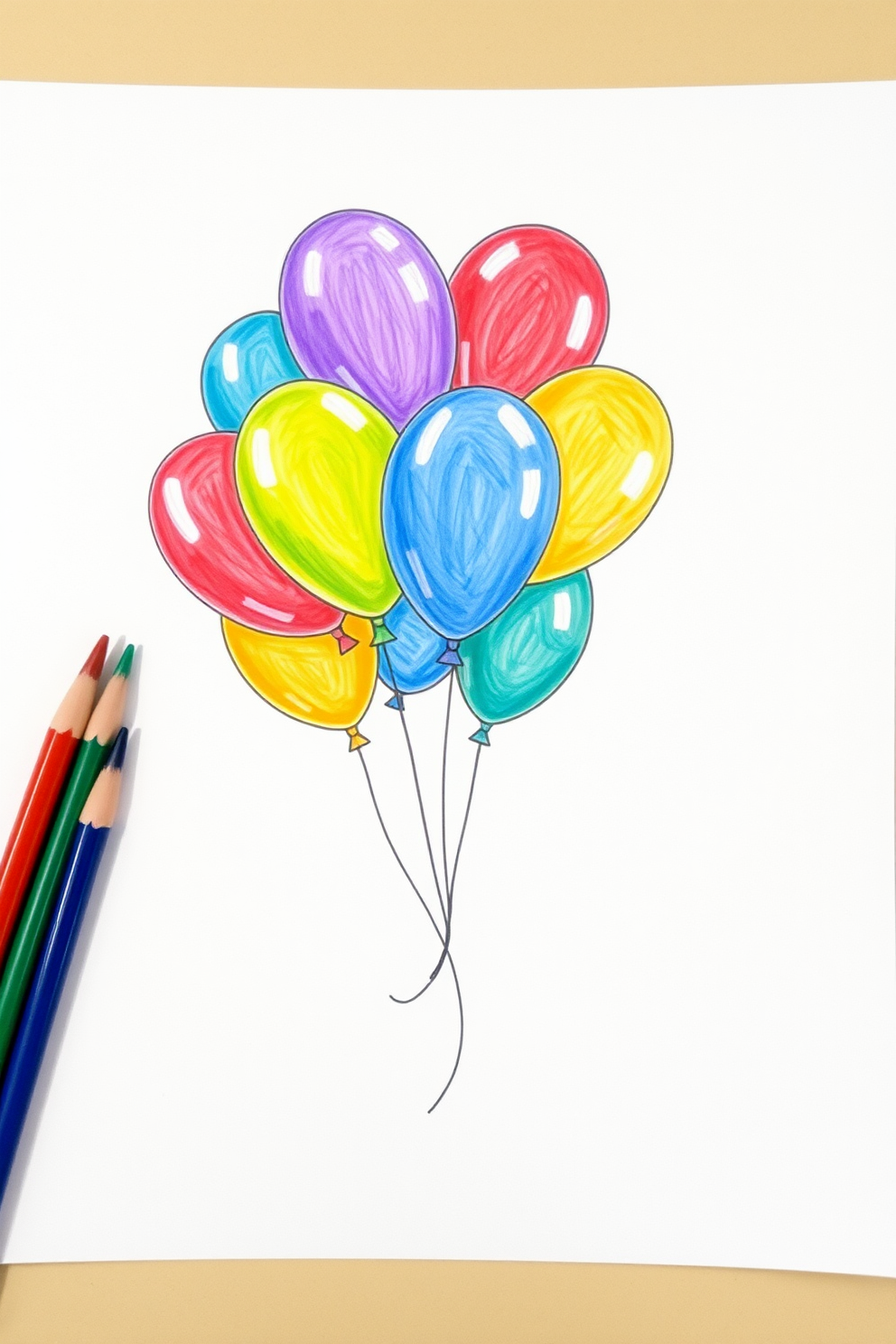 Colorful Balloon Drawing