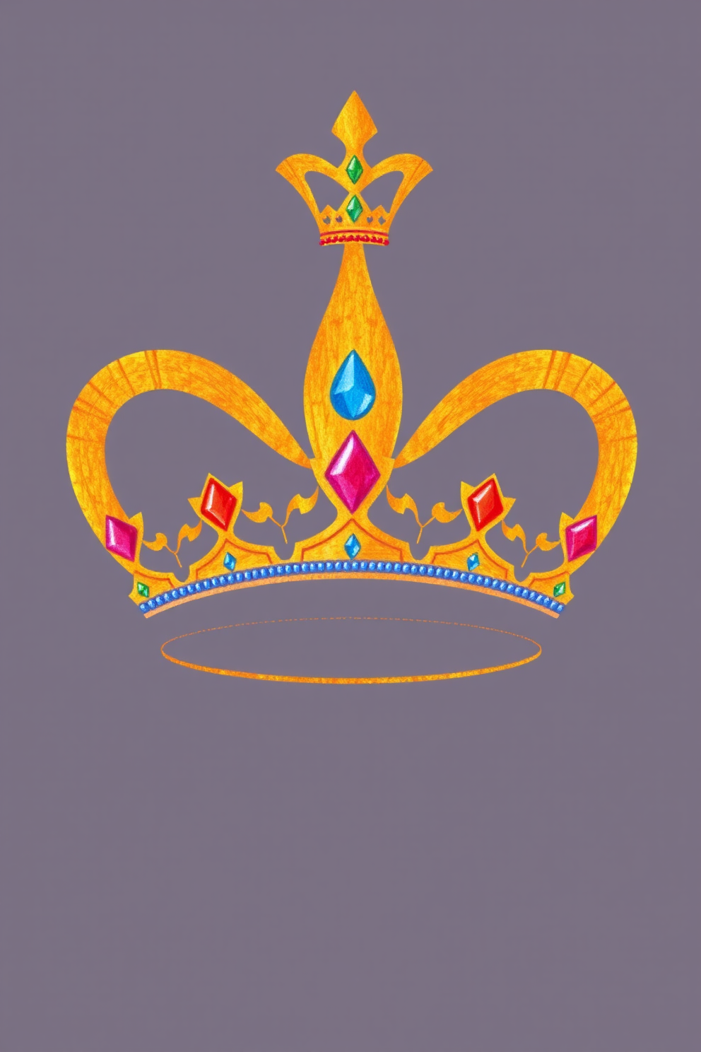 Colorful Crown Drawing