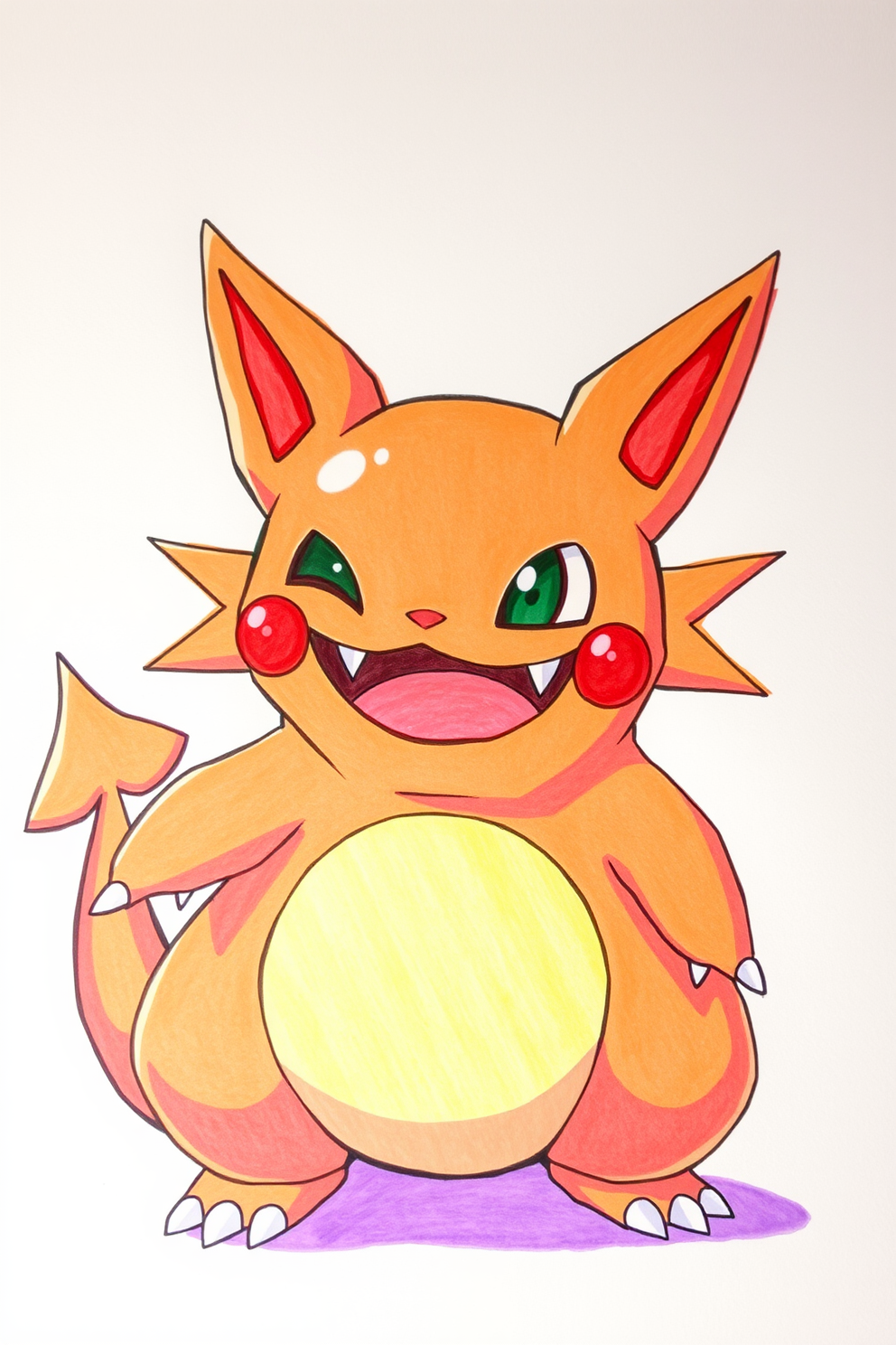 Colorful Gengar drawing