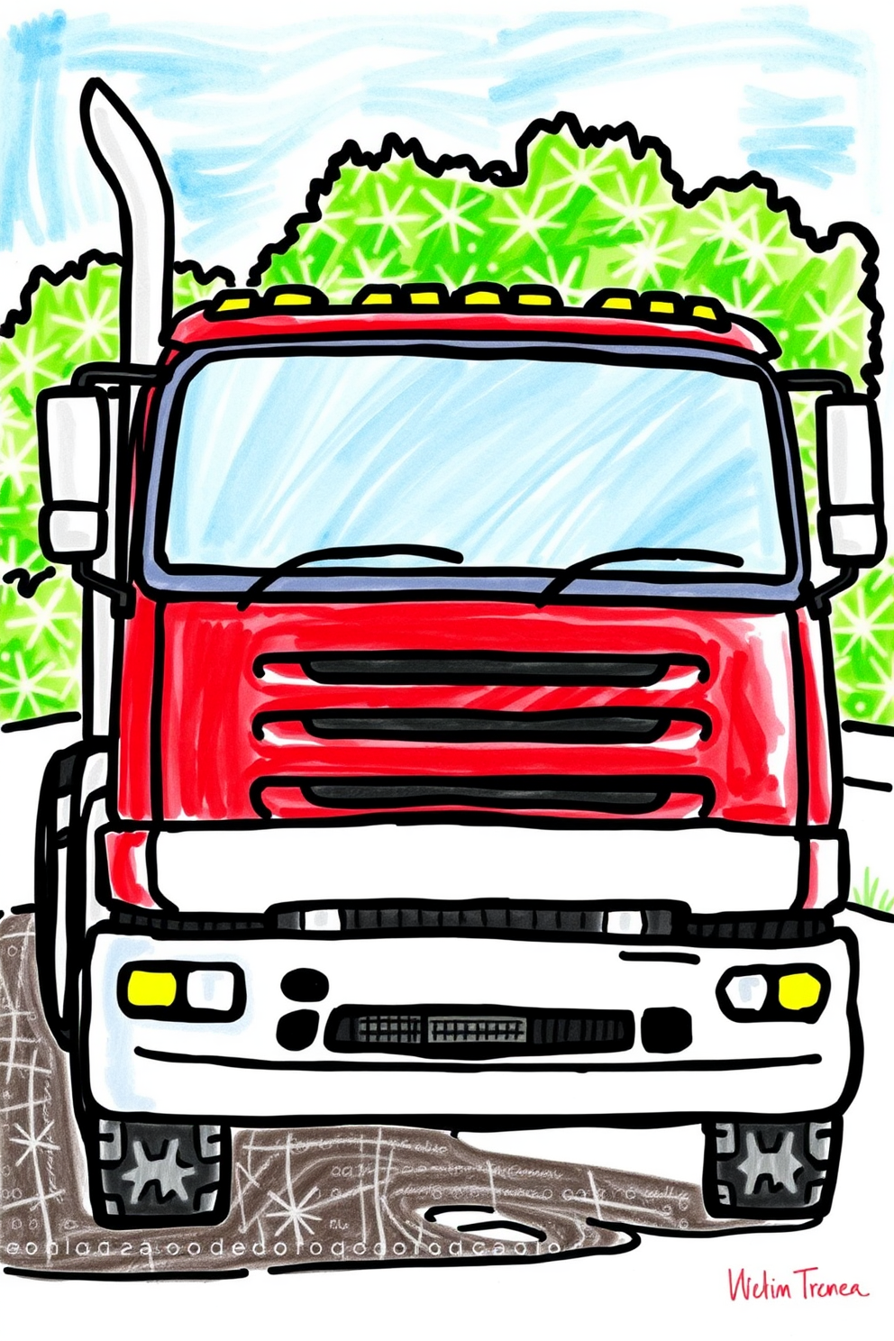 Colorful Truck Drawing