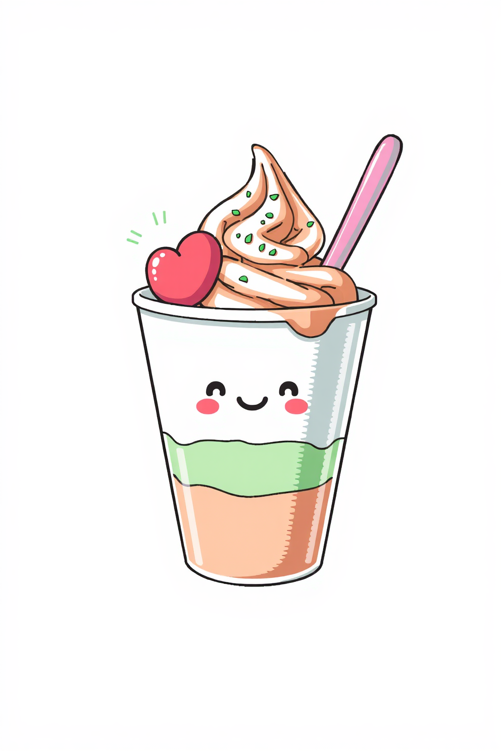 Cute Ice Cream Cup Drawing