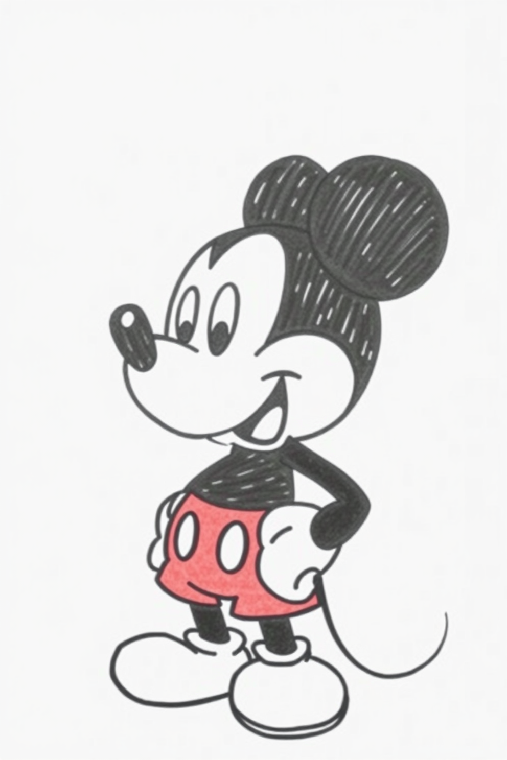Cute Mickey Mouse Doodle Drawing