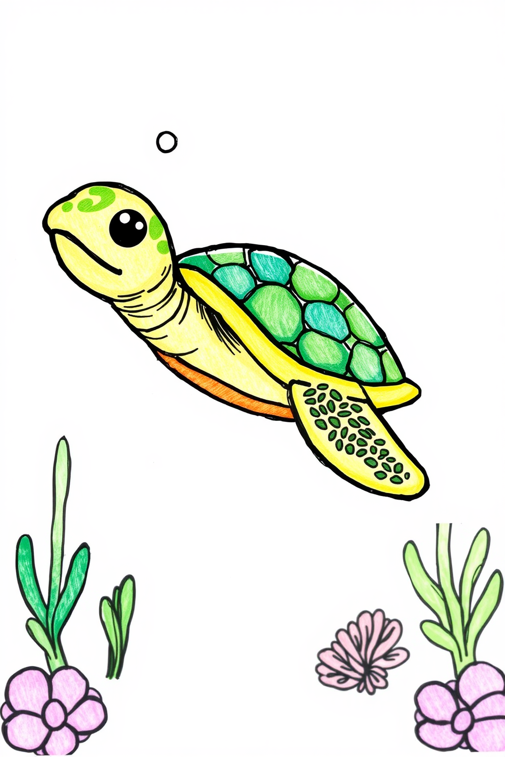 Cute Sea Turtle Drawing