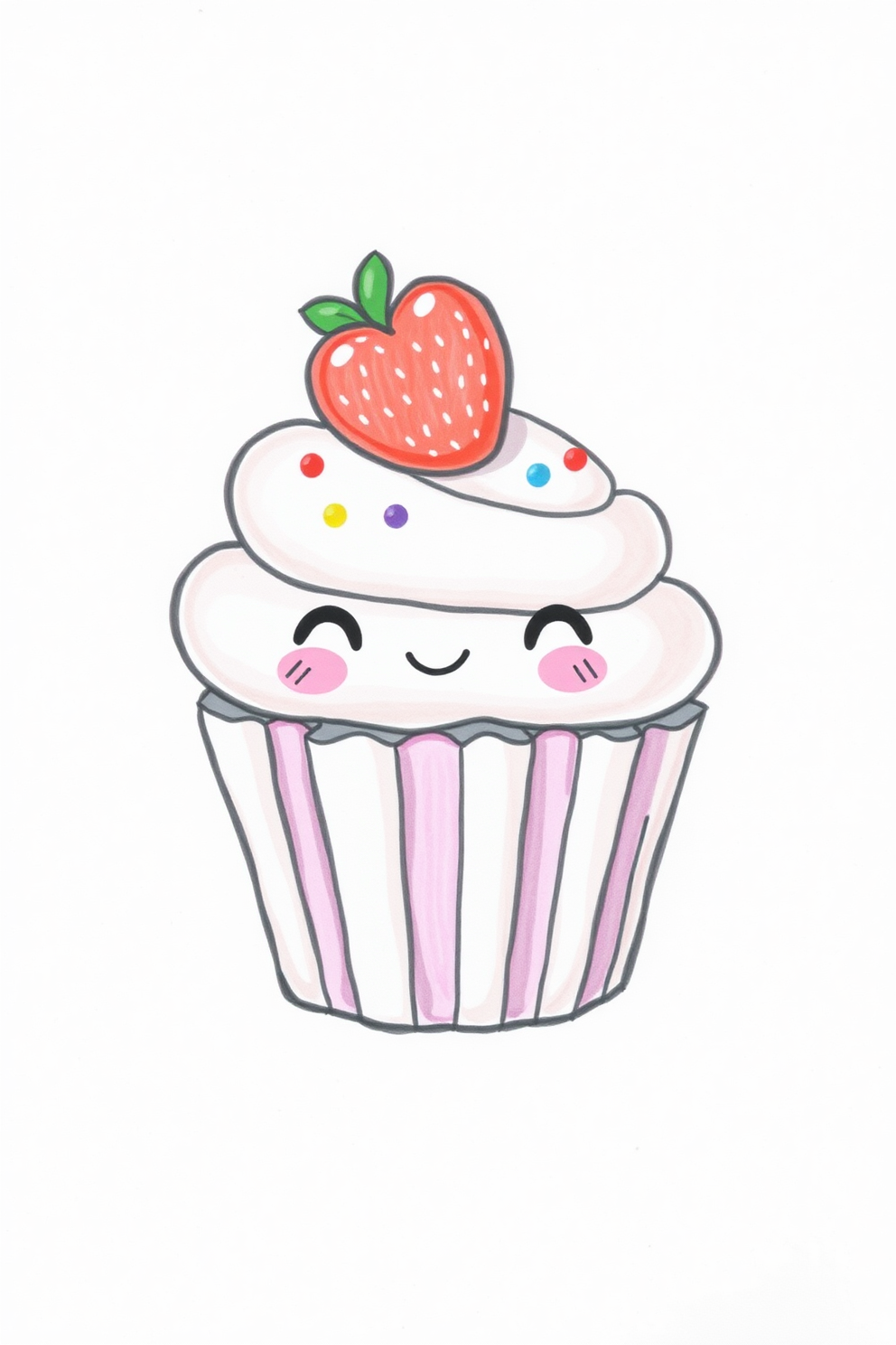 Cute cupcake drawing