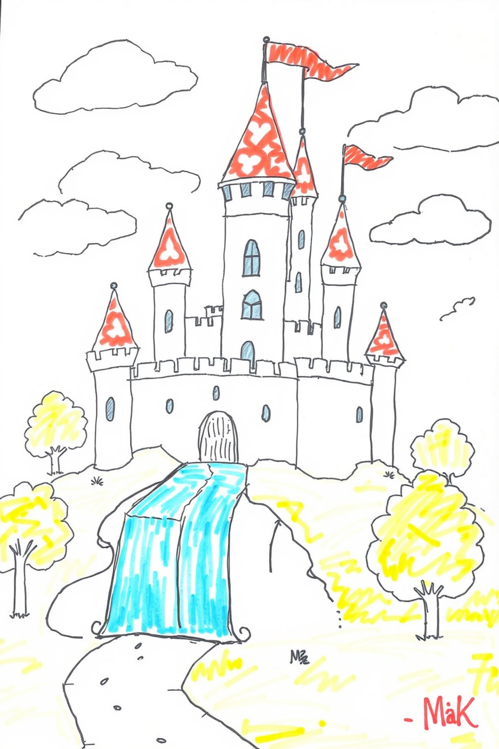 Doodle Castle Drawing