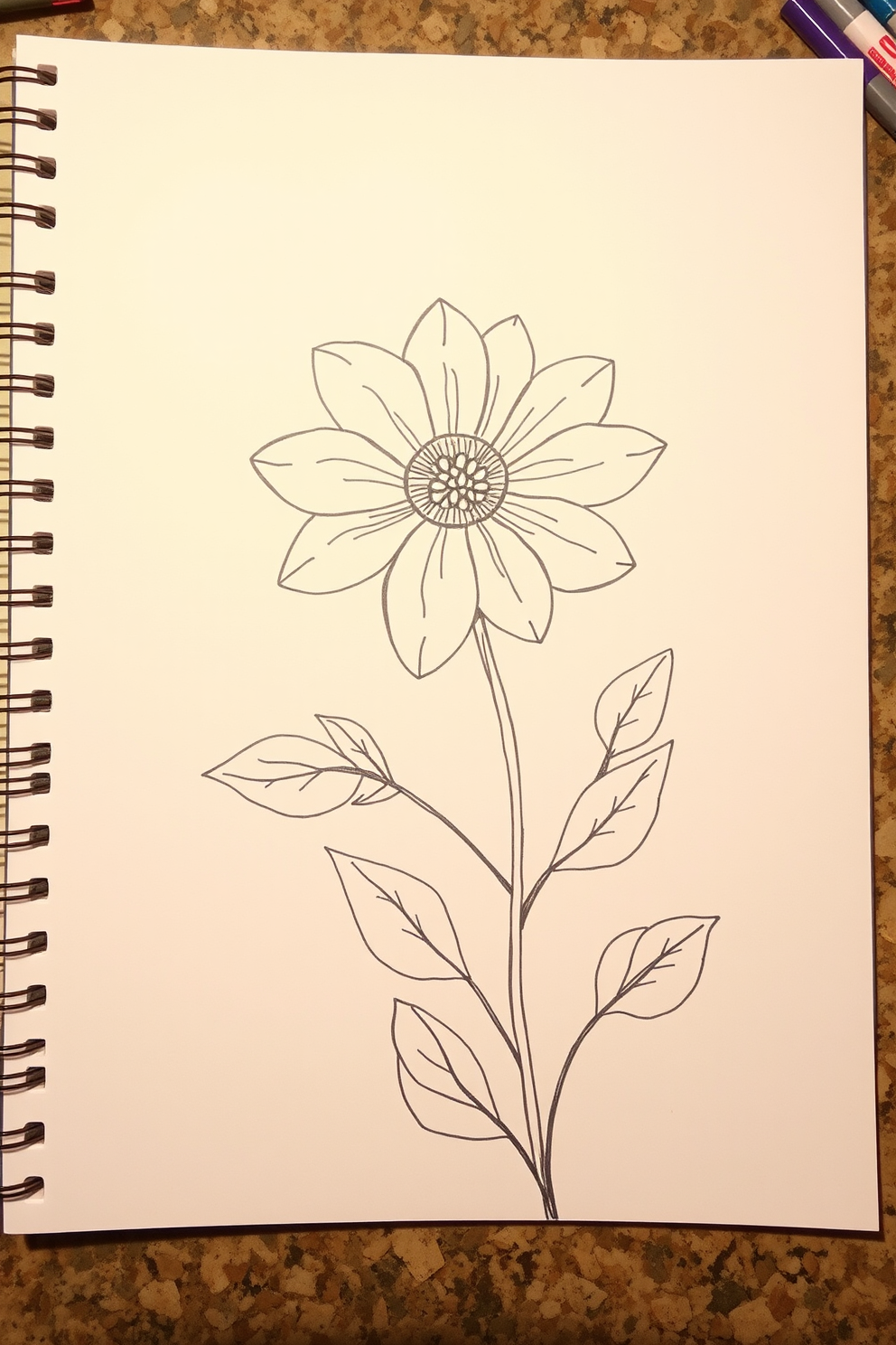 Doodle flower drawing