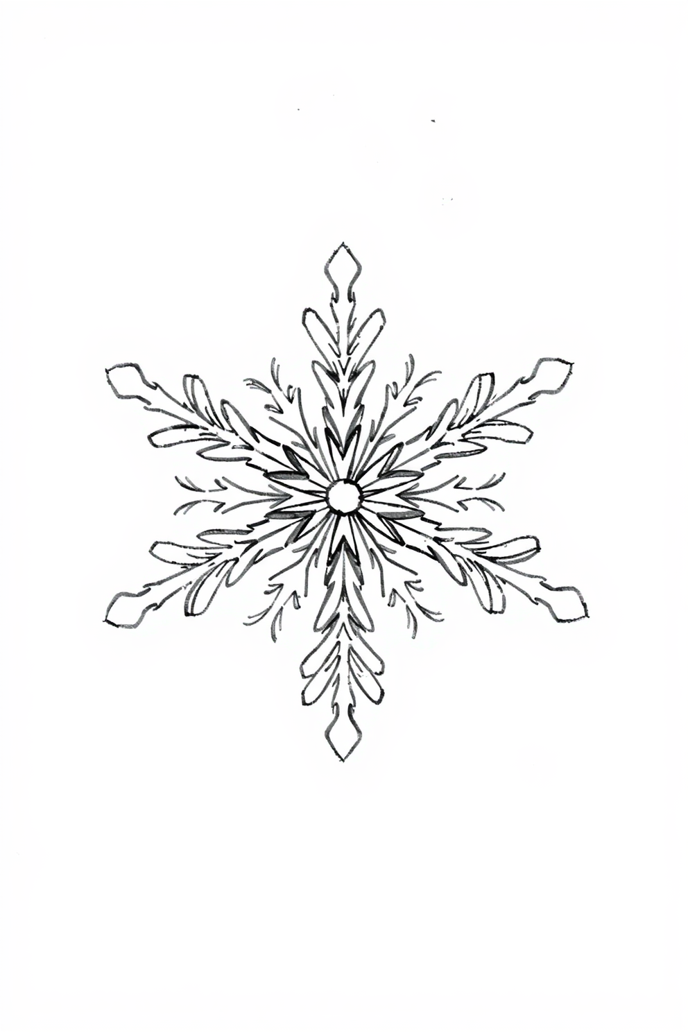 Doodle snowflake drawing