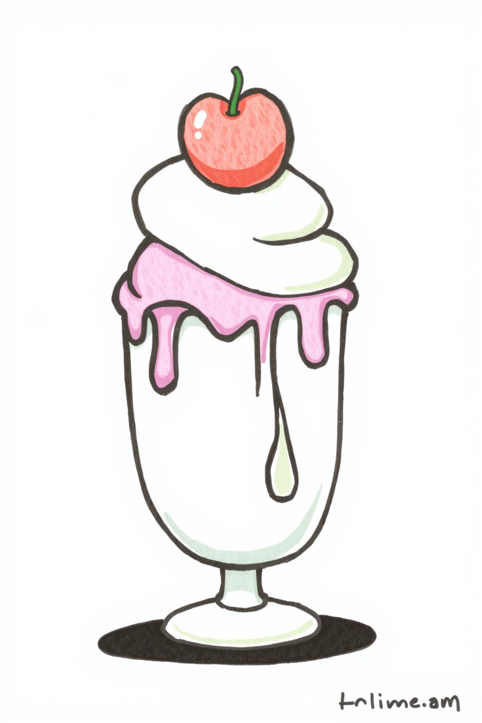 Easy Melting Ice Cream Drawing