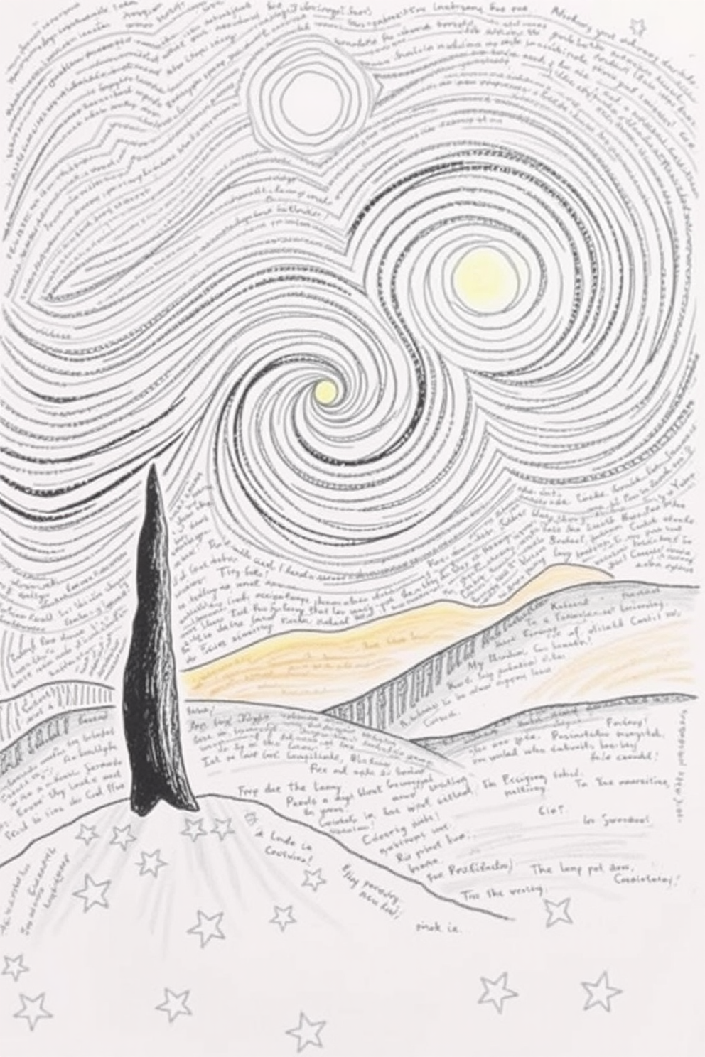 Easy Starry Night Drawing