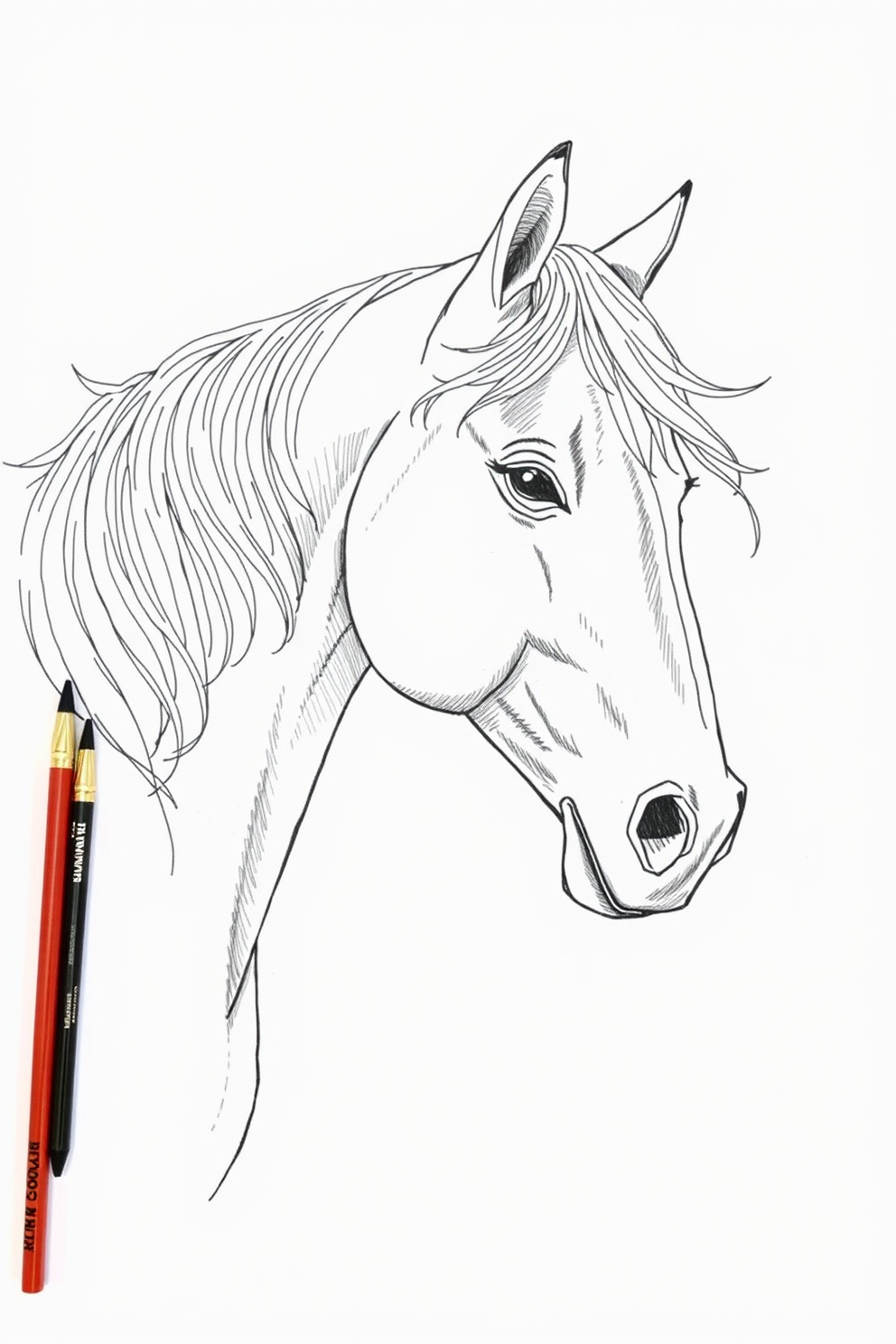 Elegant monoline horse drawing