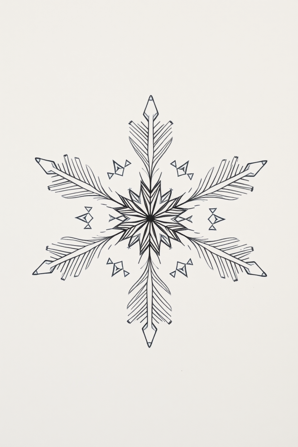 Geometric snowflake drawing