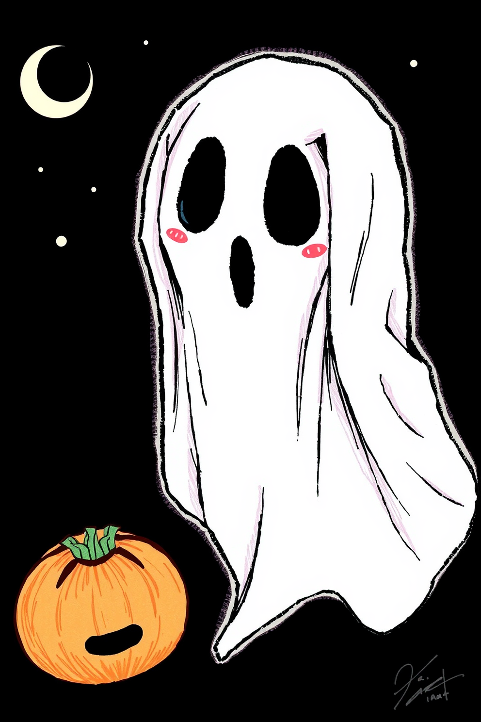 Ghostface cute drawing