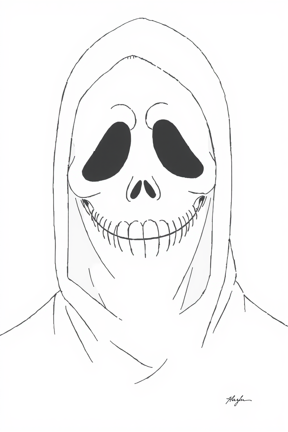 Ghostface line drawing