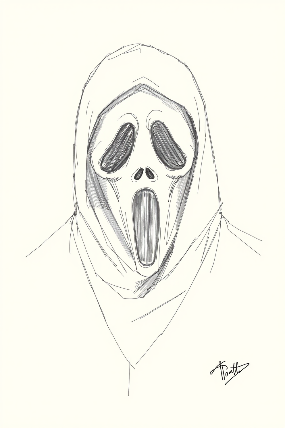 Ghostface sketch drawing