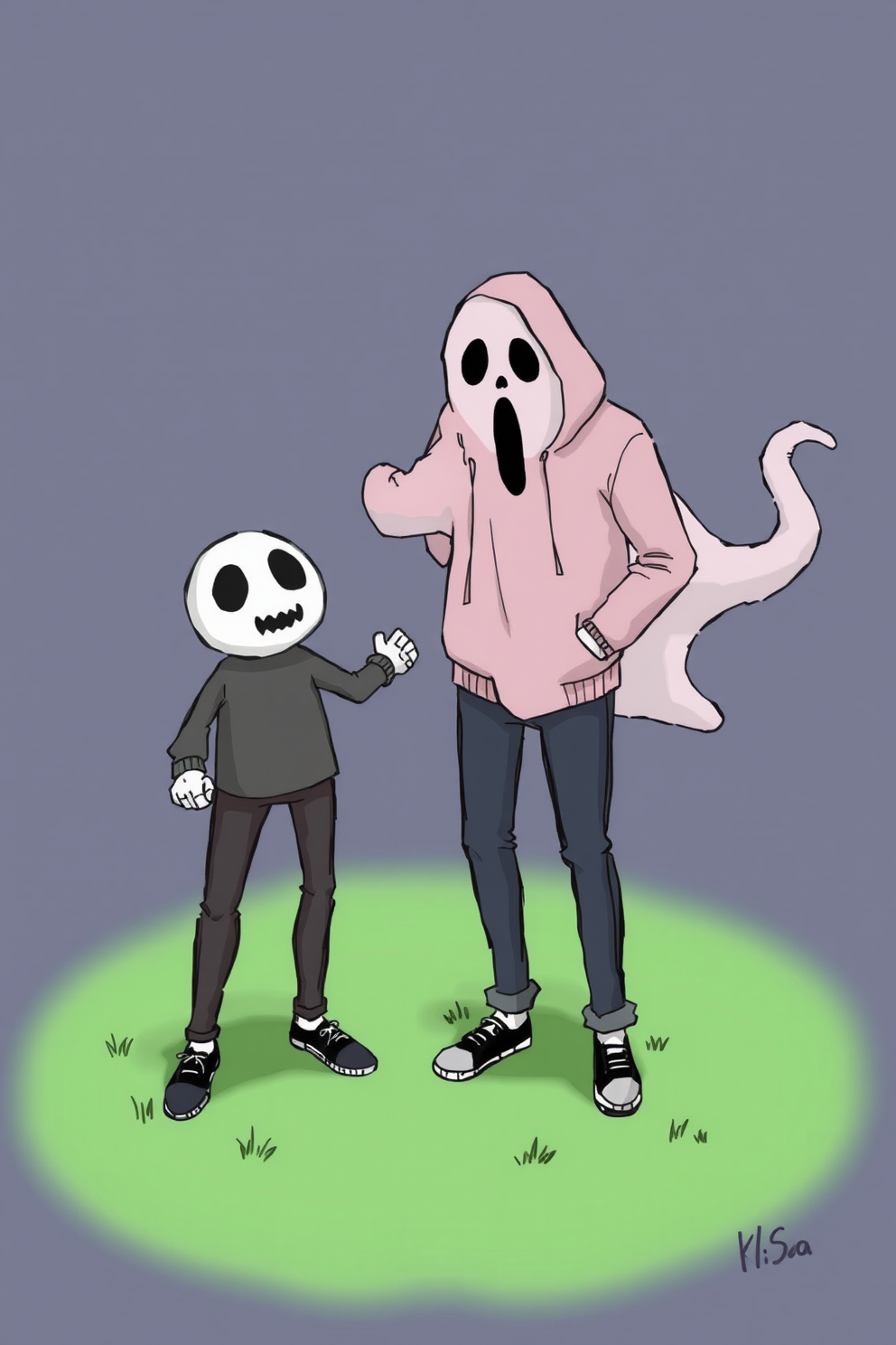 Ghostface with a ghost buddy drawing