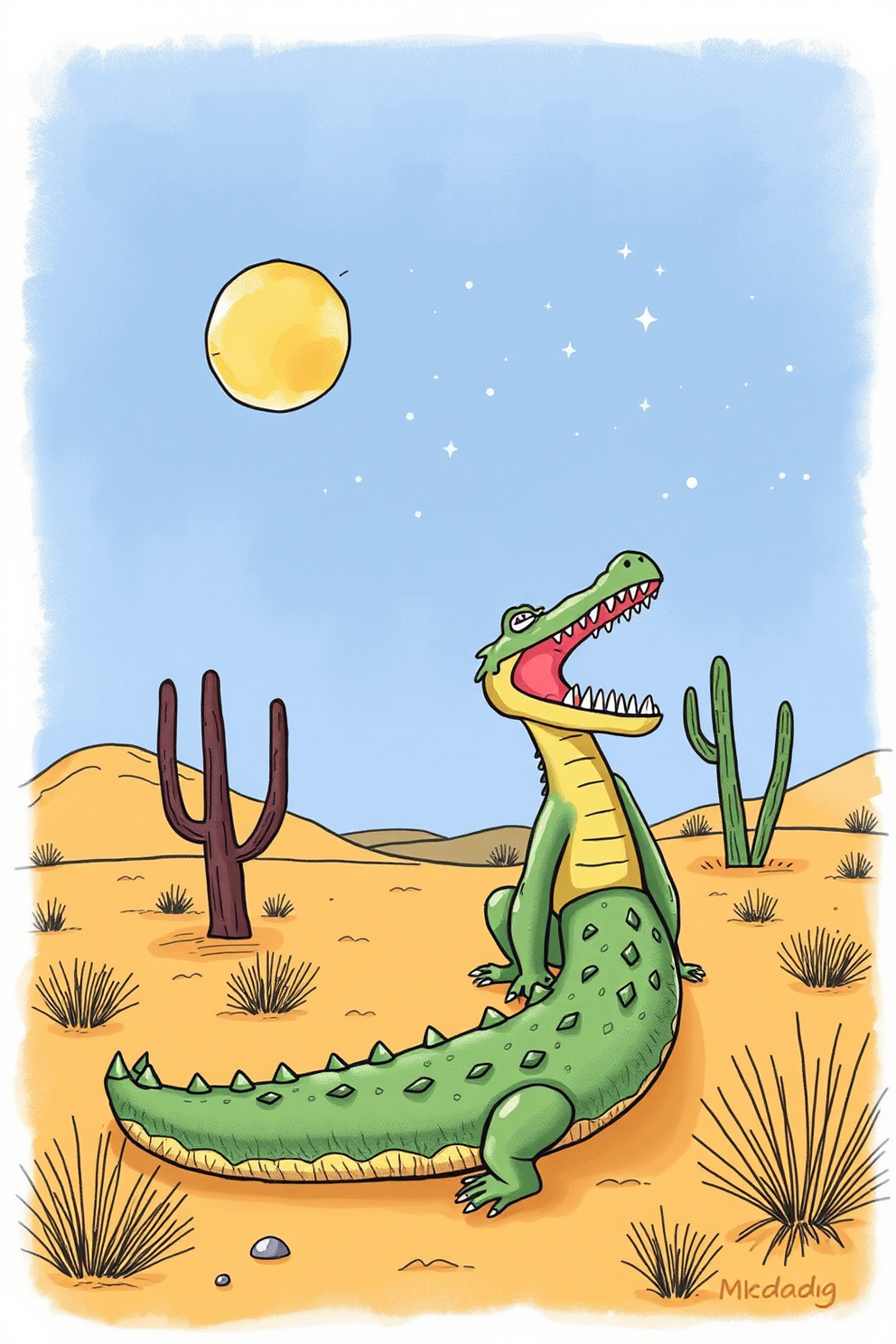 Krookodile in the desert drawing