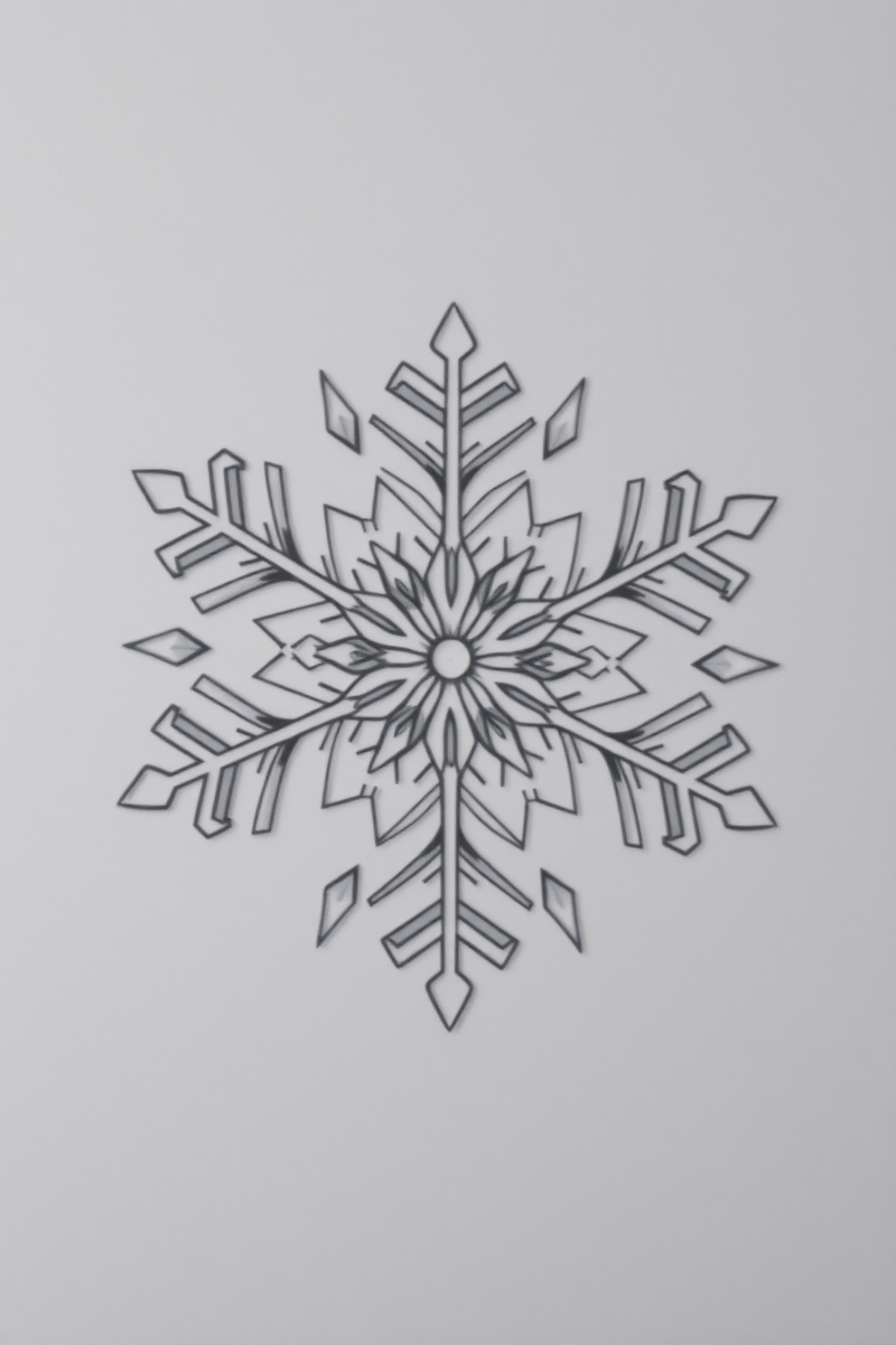 Layered snowflake drawing