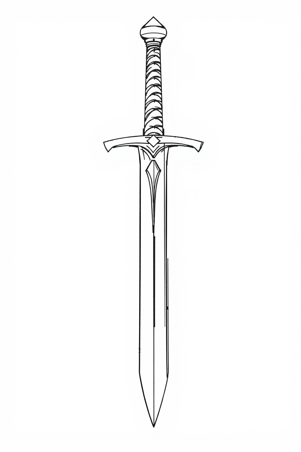 Line Drawing Sword Drawing