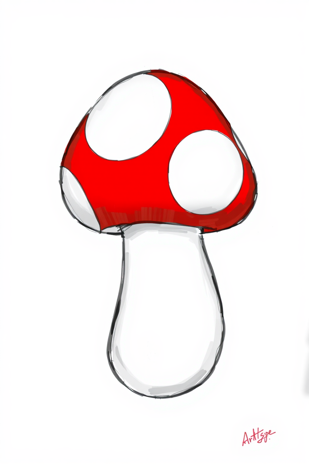 Mario in a Super Mushroom Object Drawing