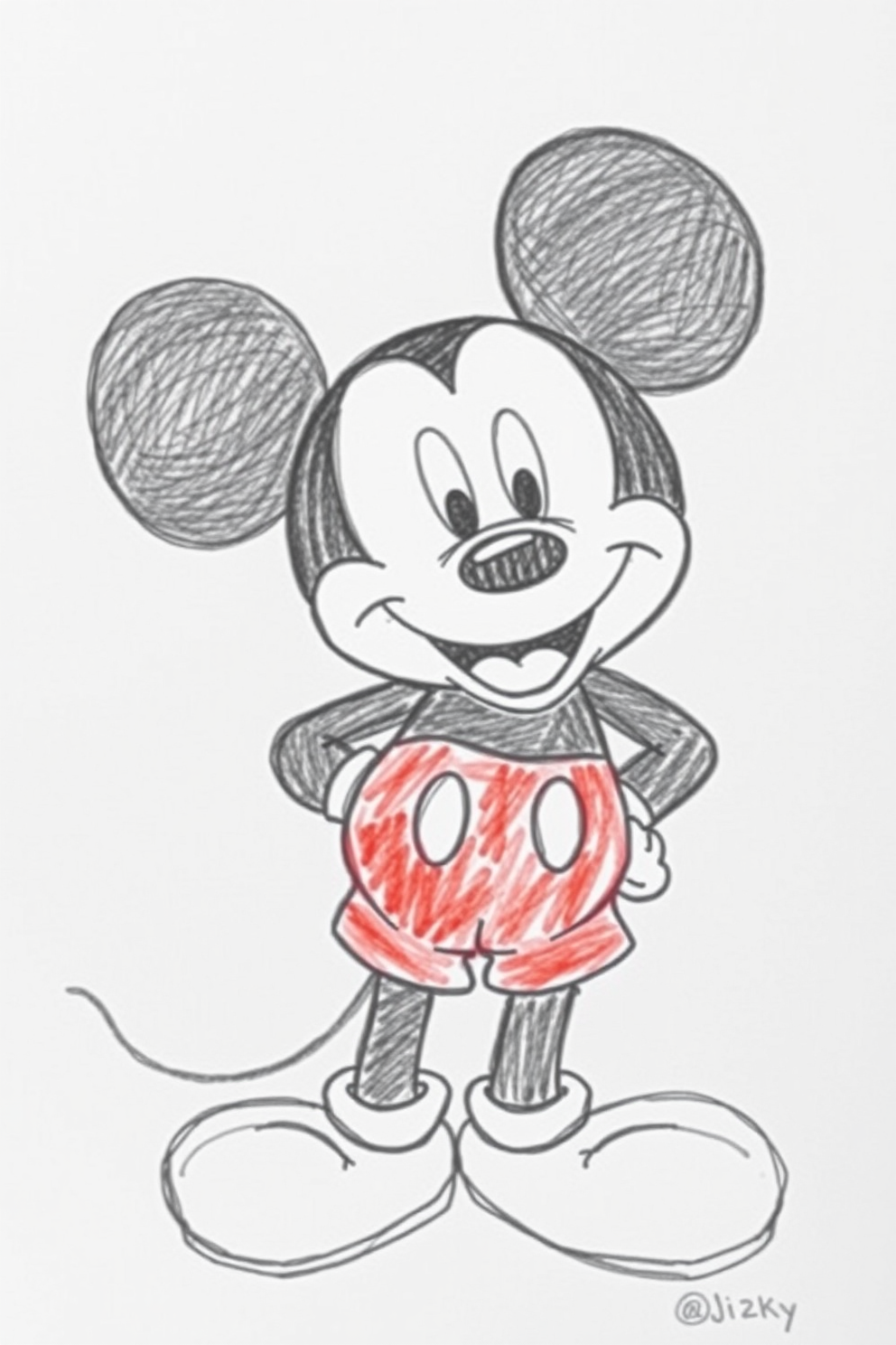 Mickey mouse drawings in pencil hotsell