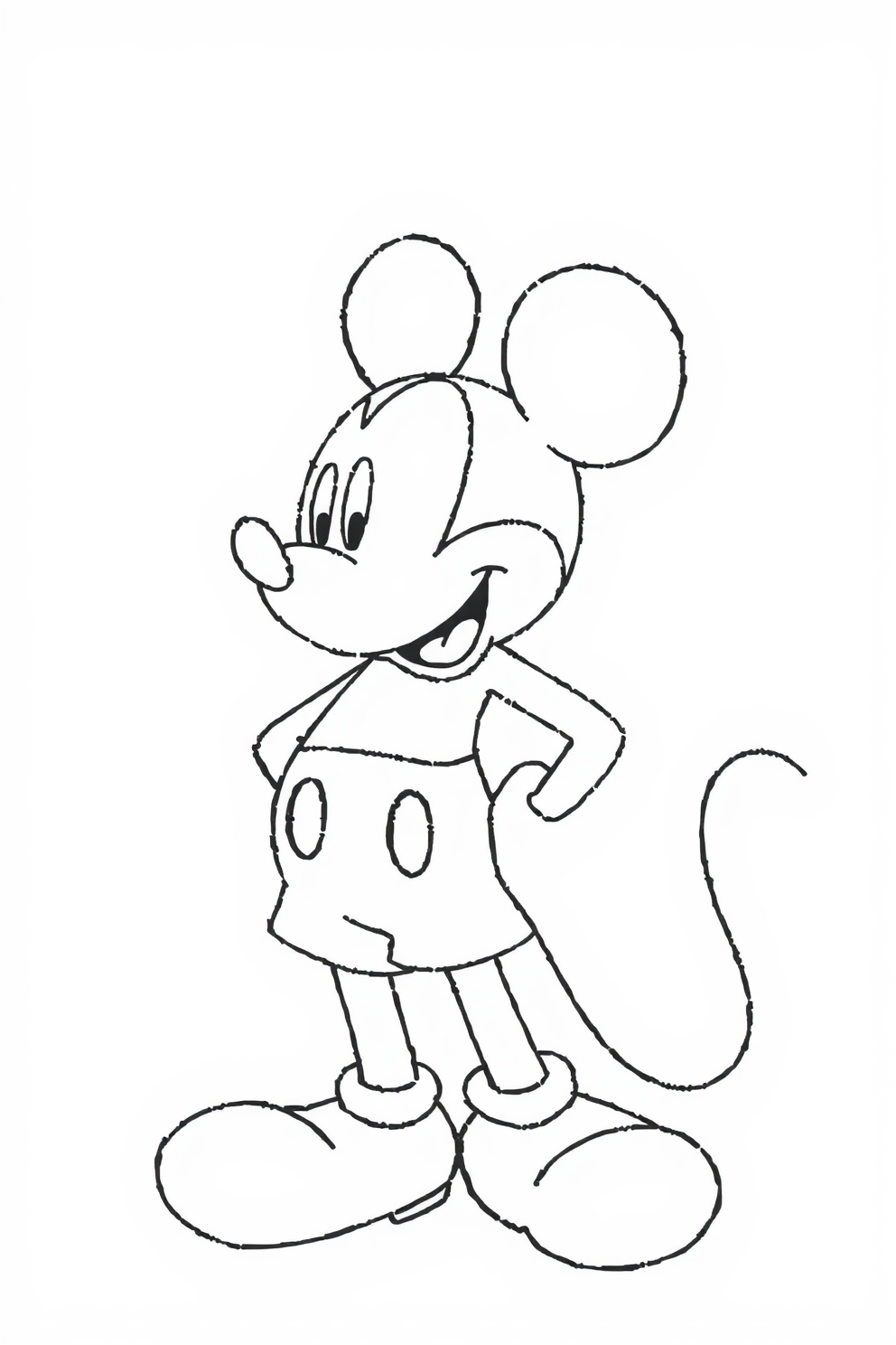 Mickey Mouse Monoline Drawing