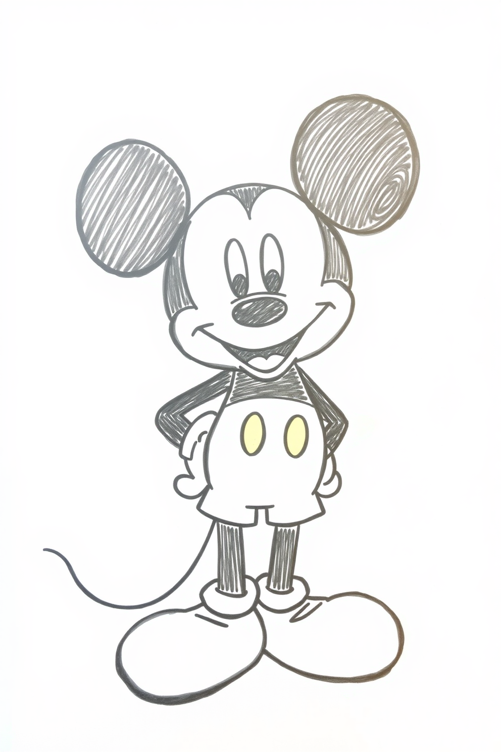 Mickey Mouse Simple Drawing