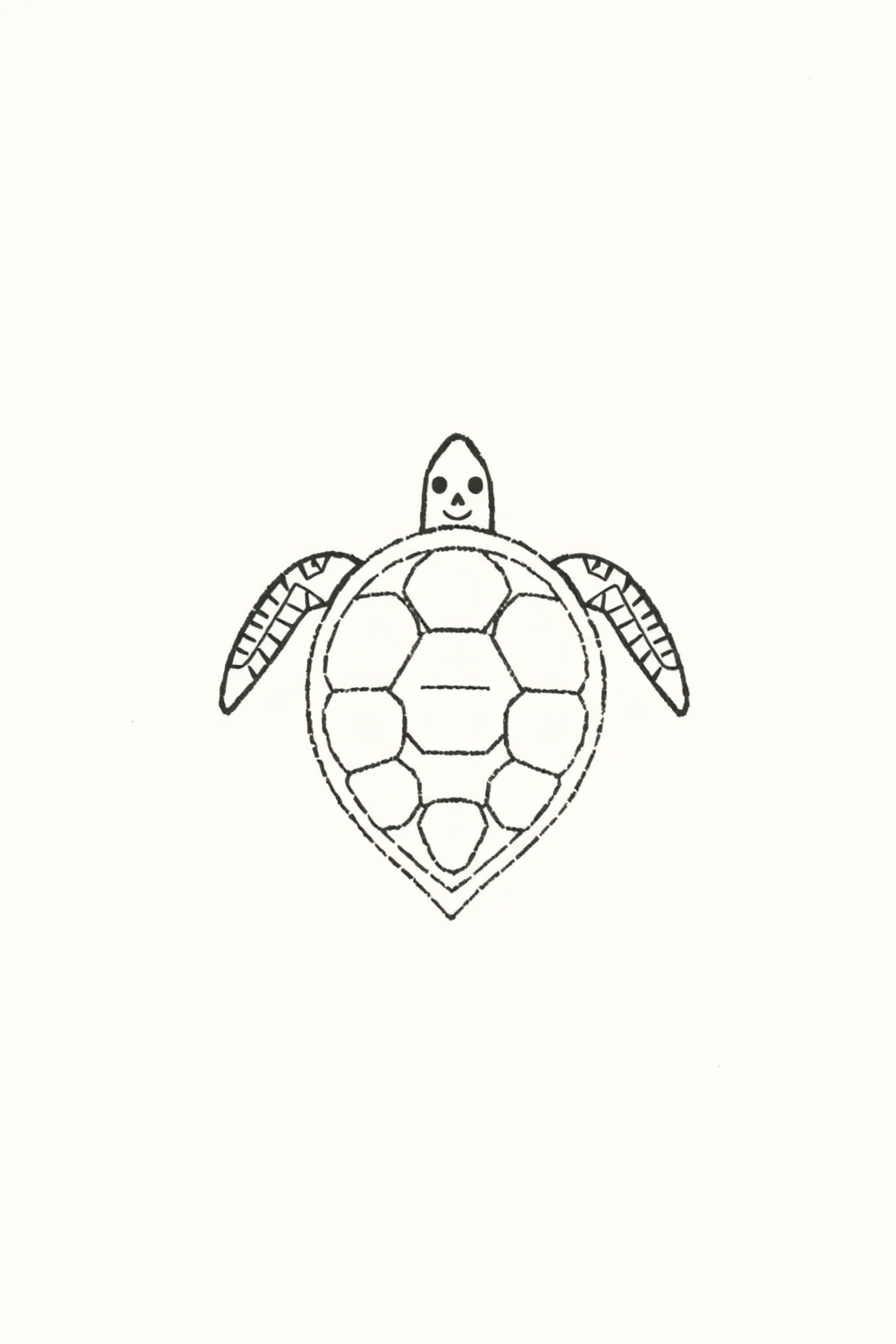 Minimalist Sea Turtle Drawing