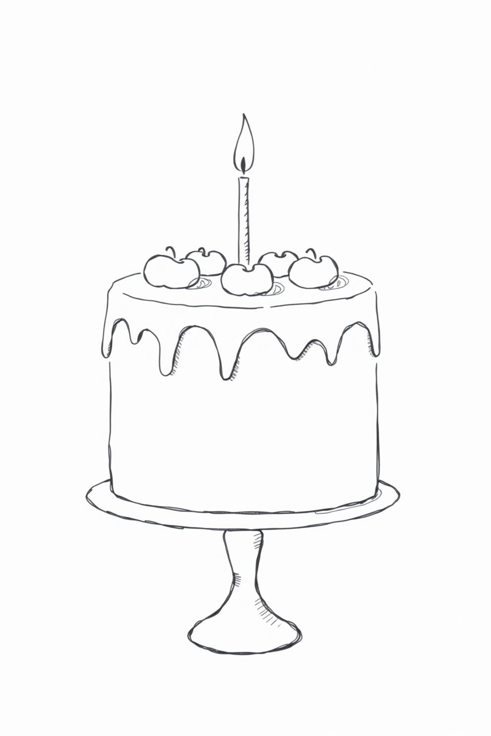 Minimalist cake drawing