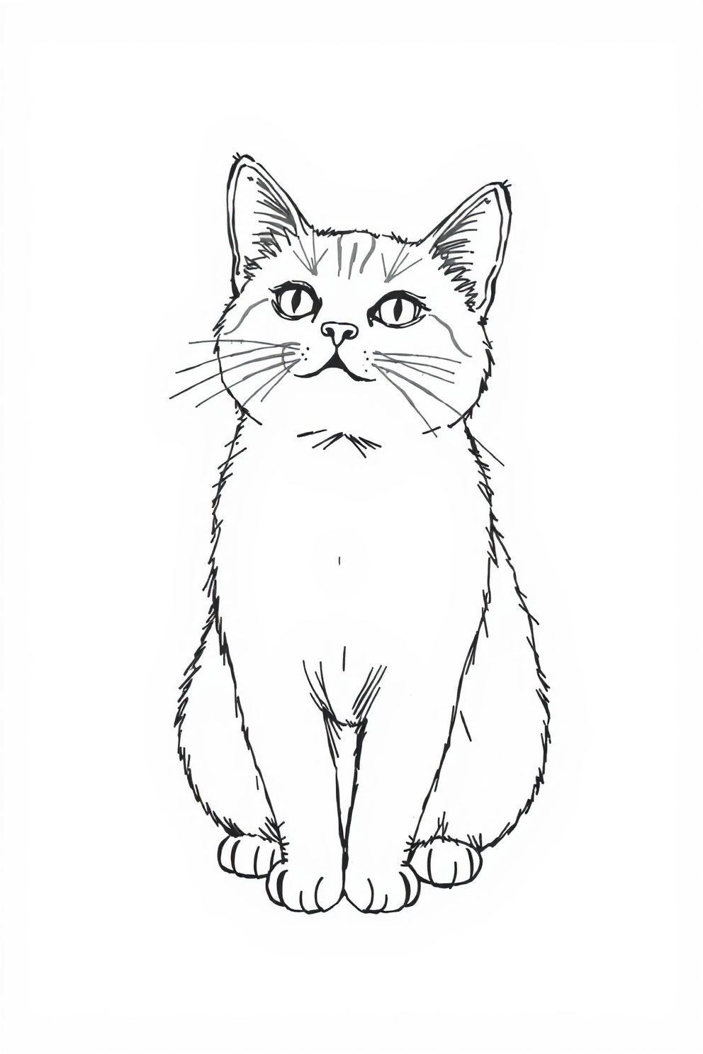 Monoline Cat Drawing