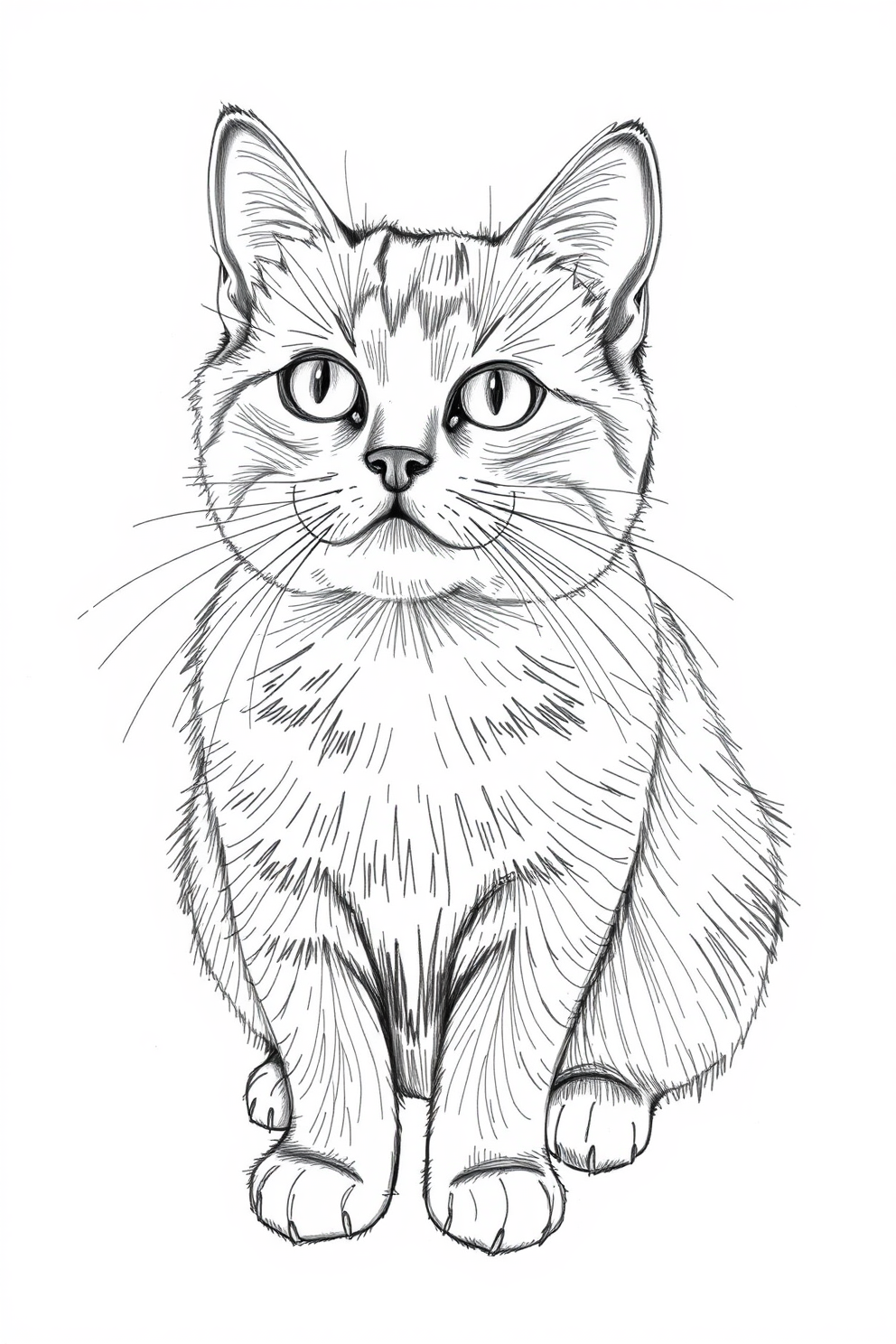 Monoline cat drawing