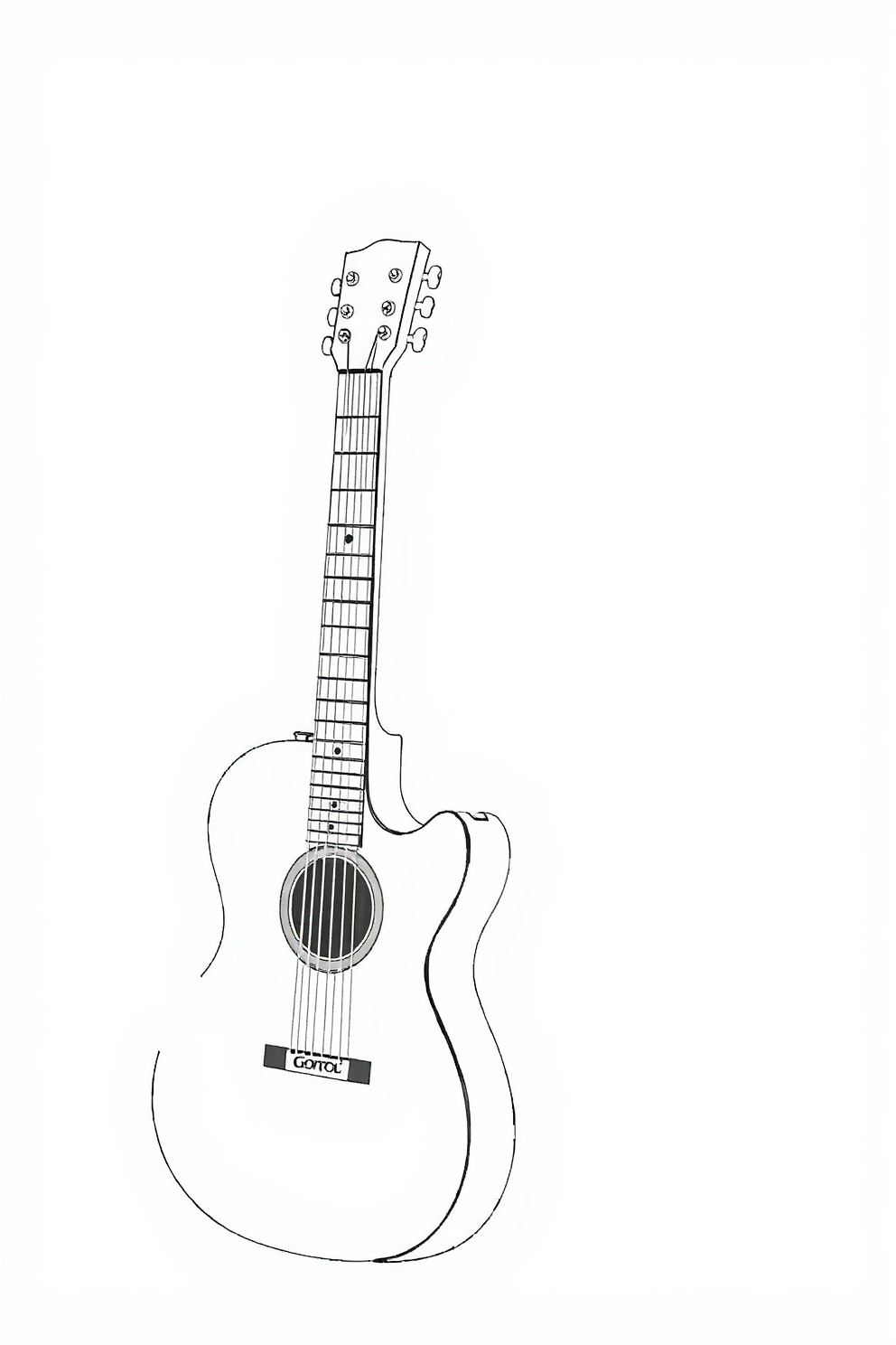 Monoline guitar drawing