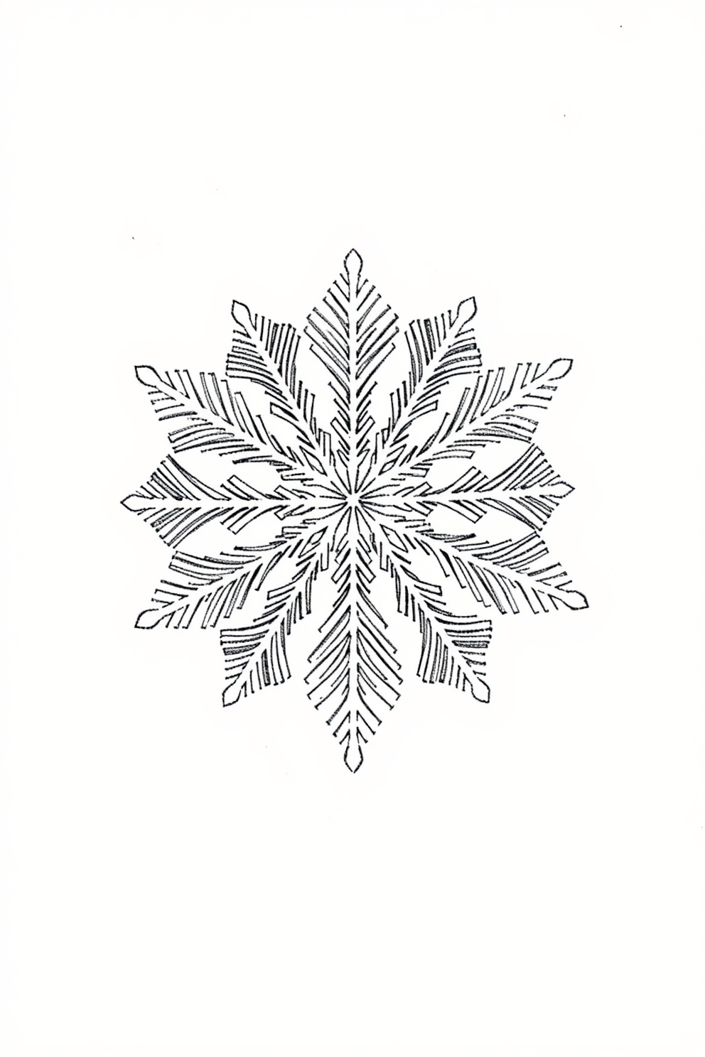 Monoline snowflake drawing