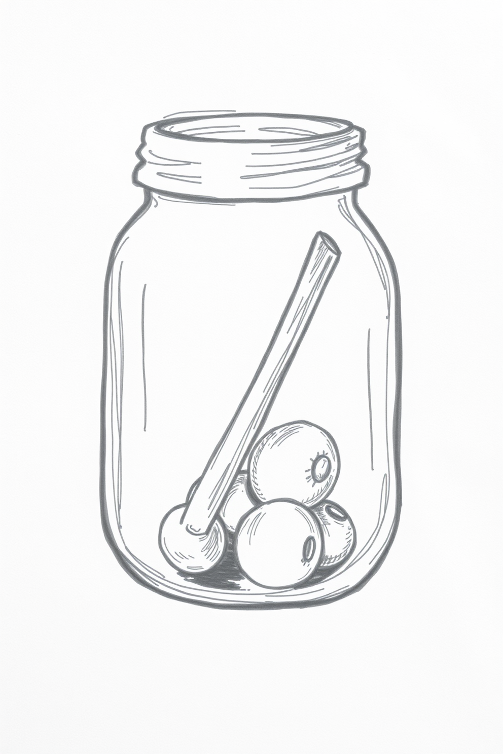 Object in a jar drawing