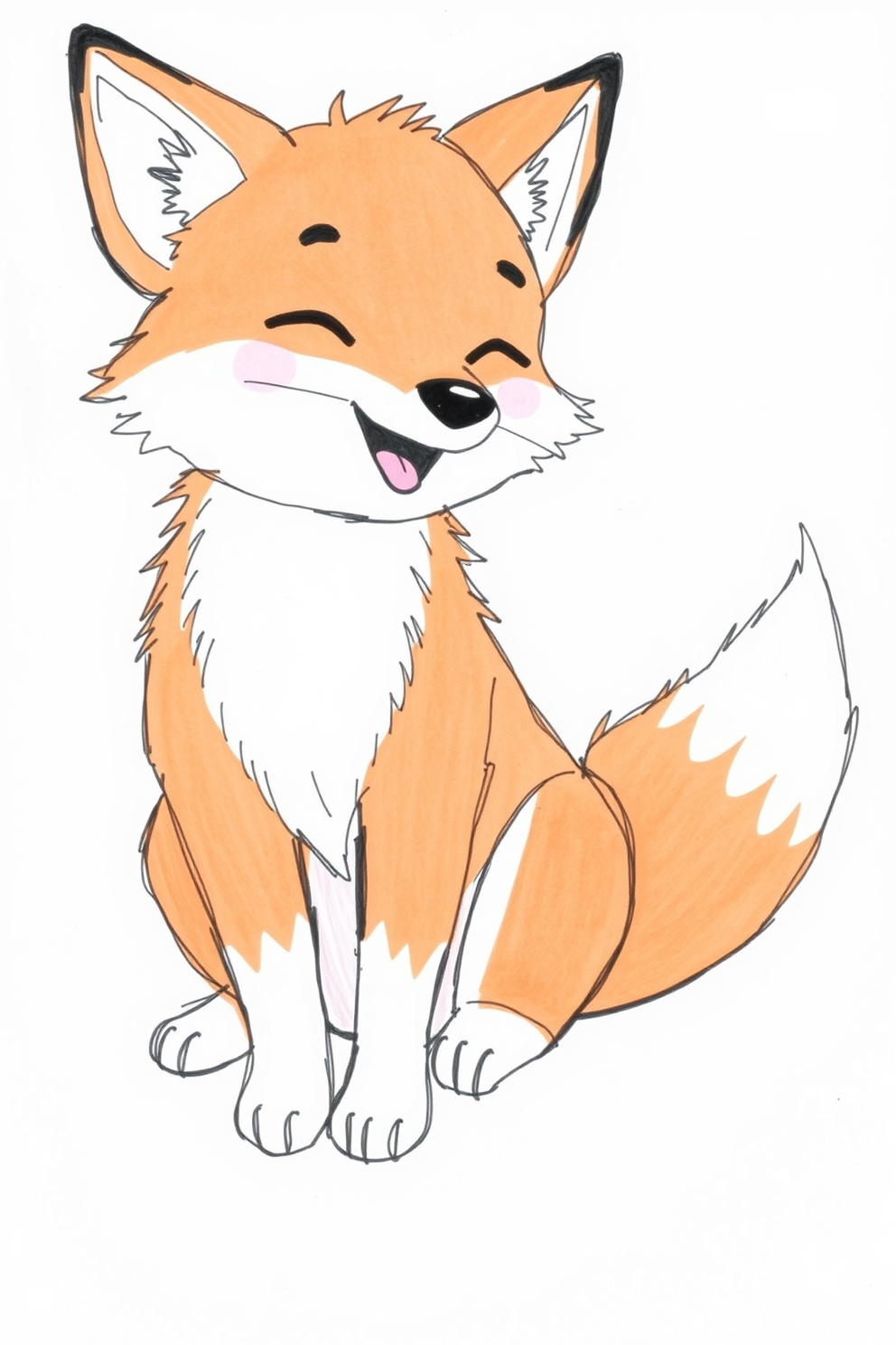 Playful Fox Doodle Drawing