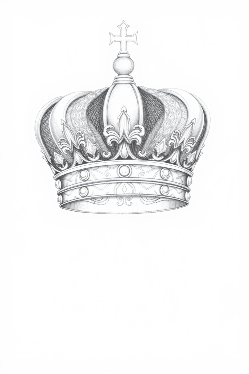 Realistic Crown Drawing