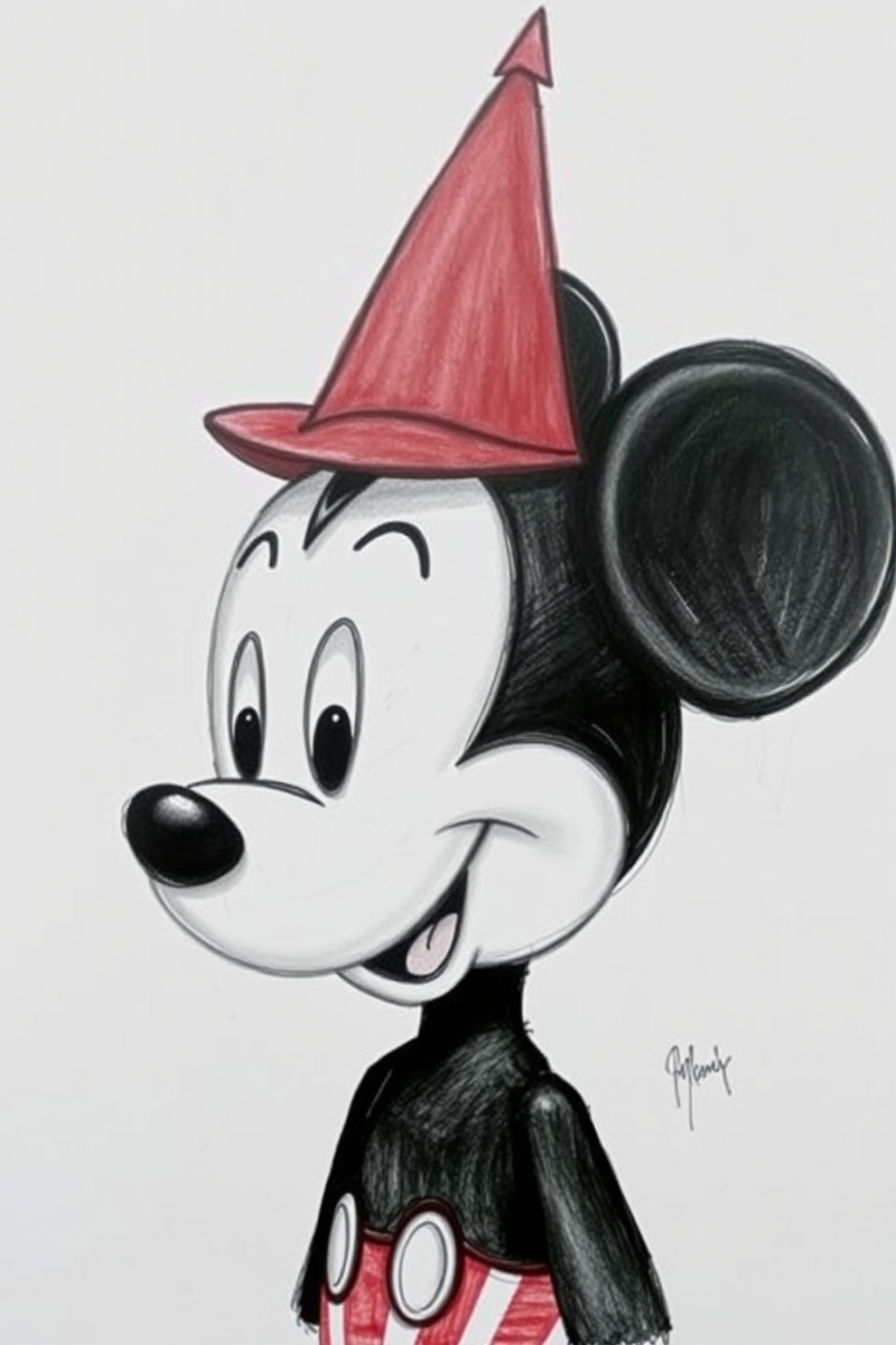 Realistic Mickey Mouse Portrait Drawing
