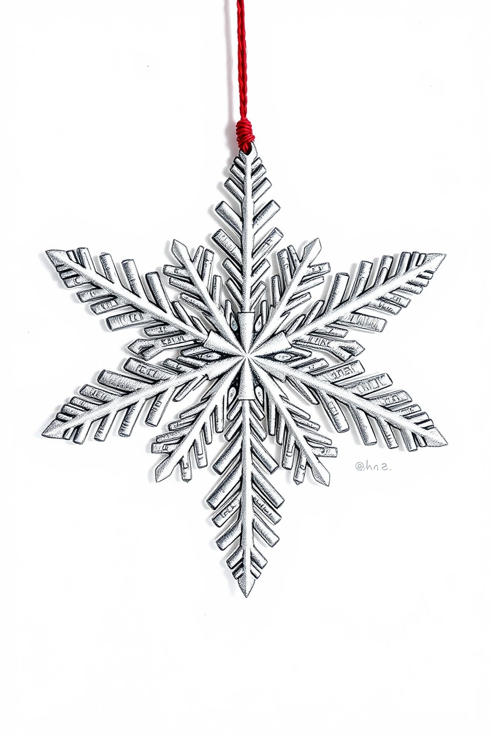 Realistic snowflake drawing