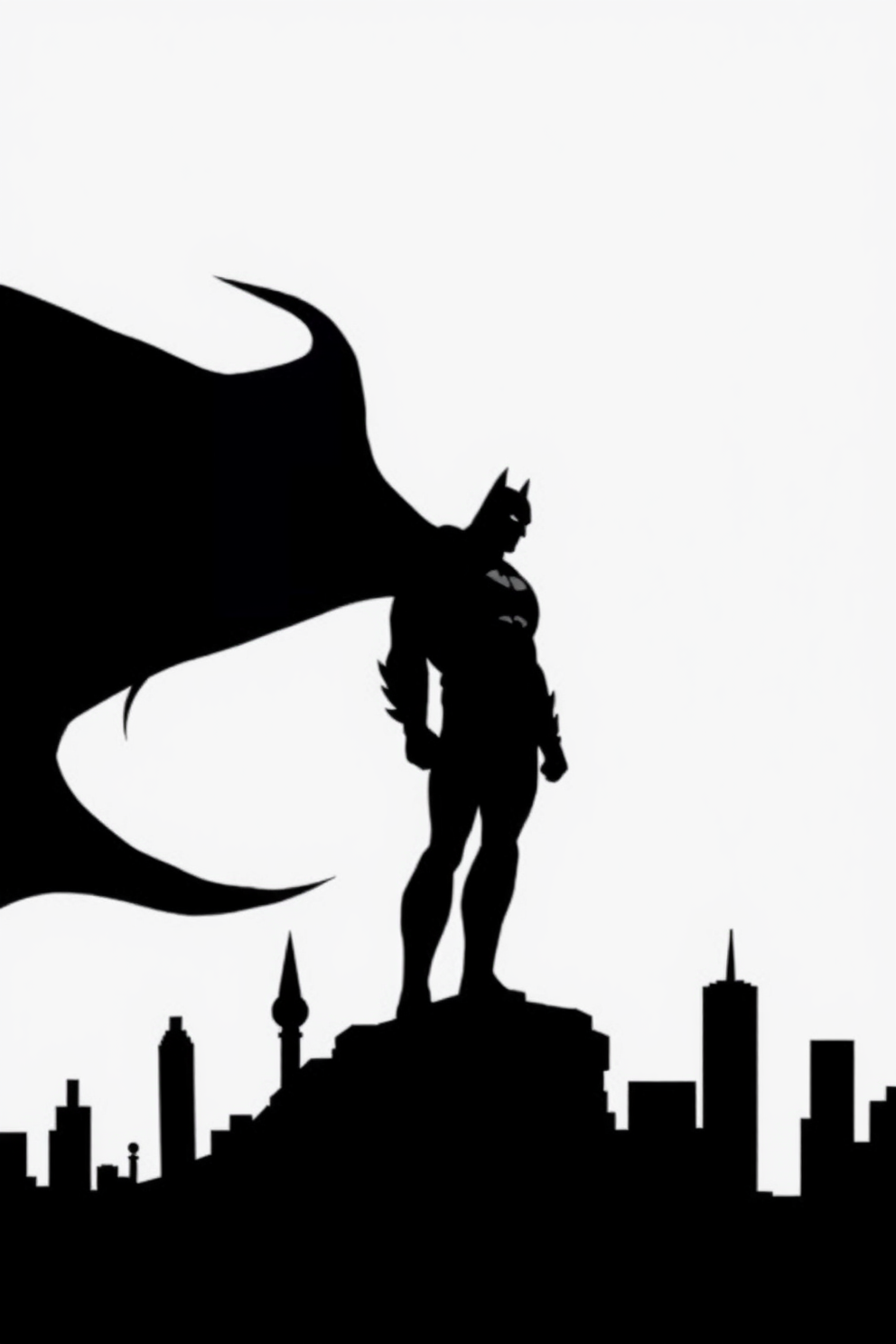 Simple Batman Silhouette Drawing