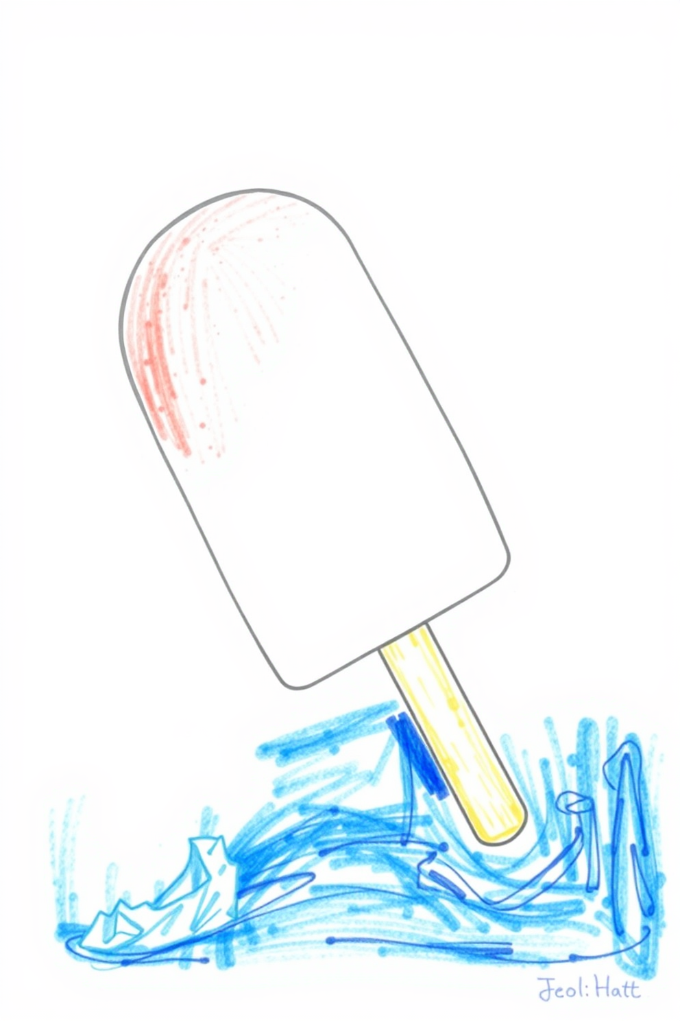 Simple Ice Cream Popsicle Drawing