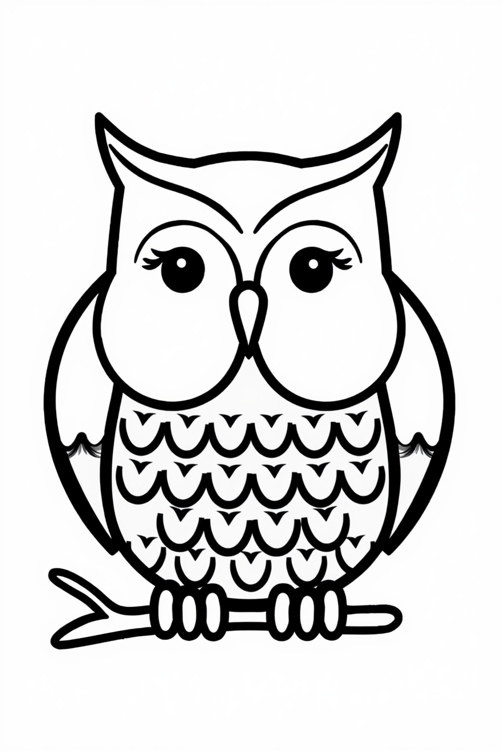 Simple Owl Line Drawing