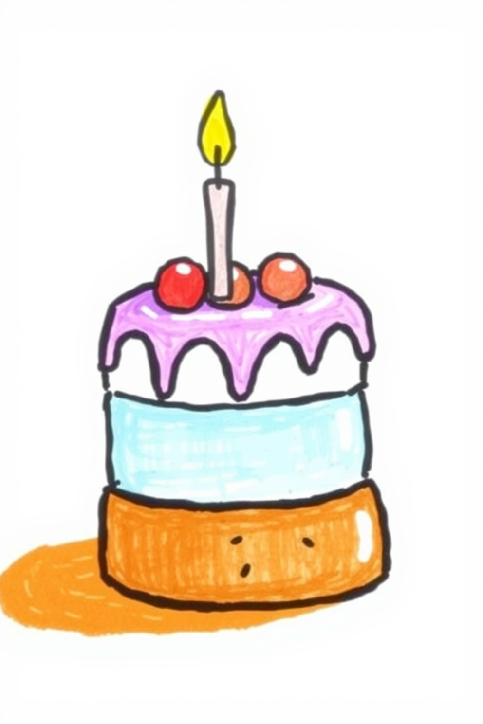 Simple layered cake drawing