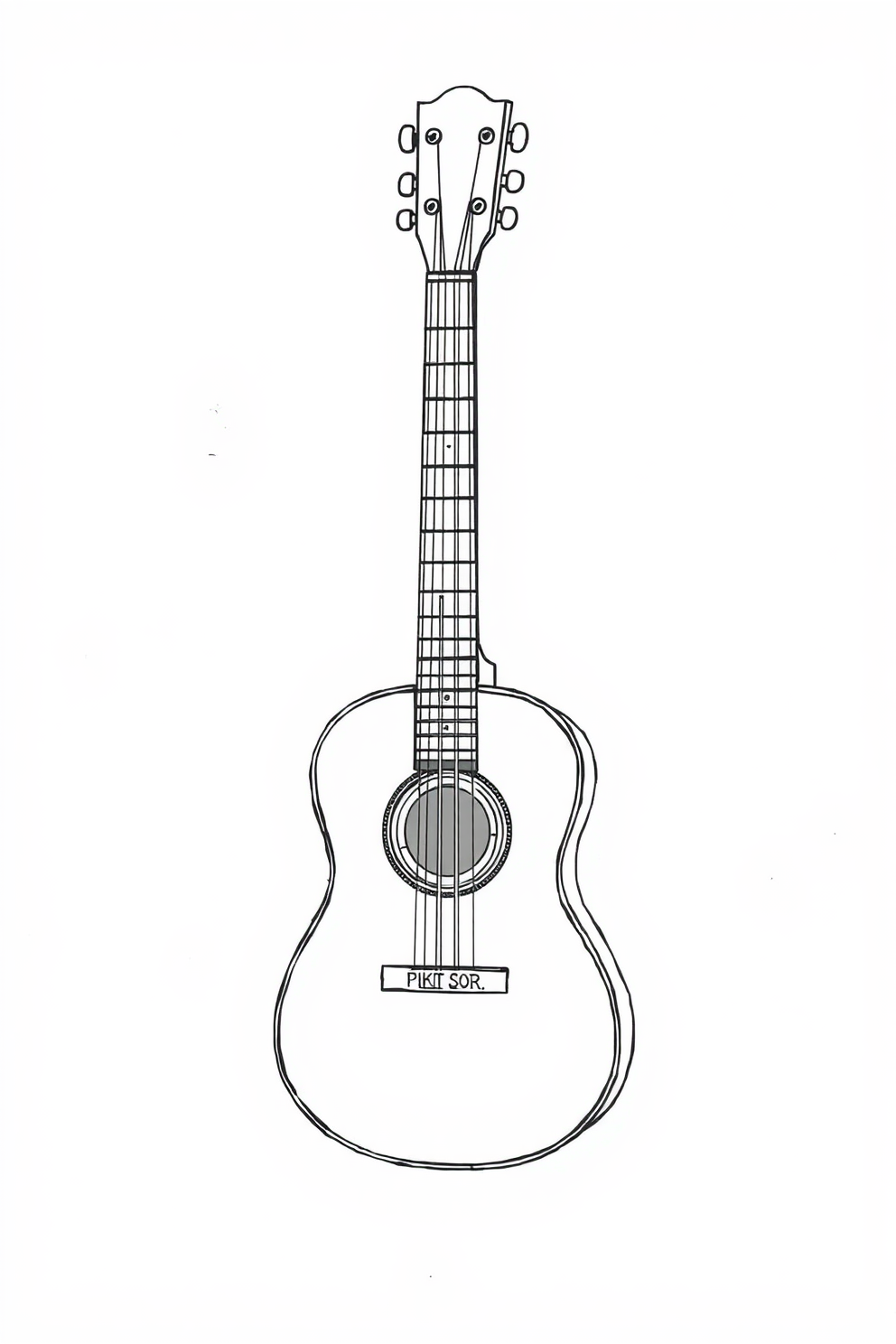 Simple line drawing of a guitar