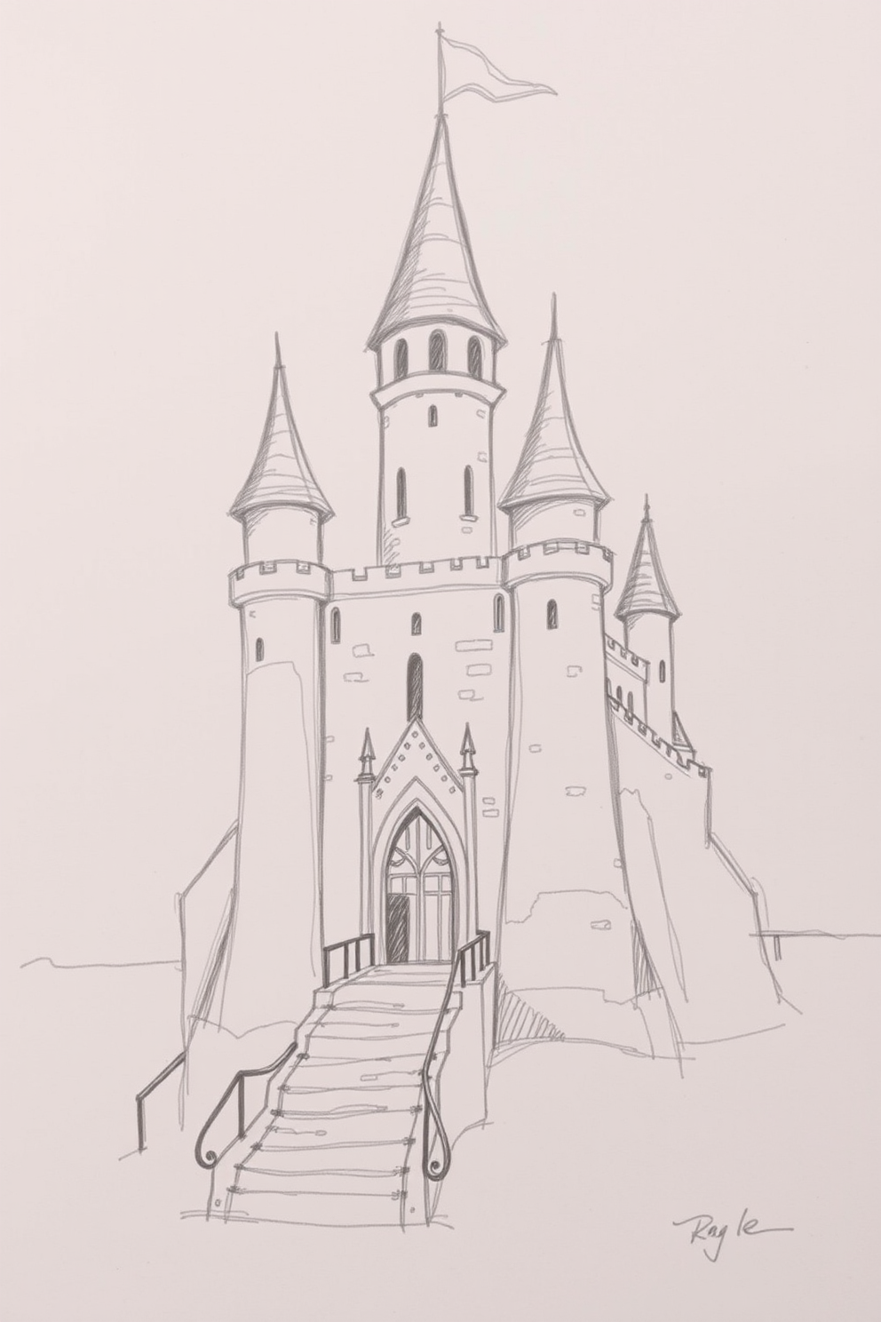 Sketch Drawing of a Castle