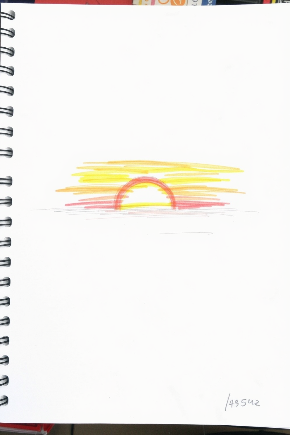 Sketch drawing of a sunset