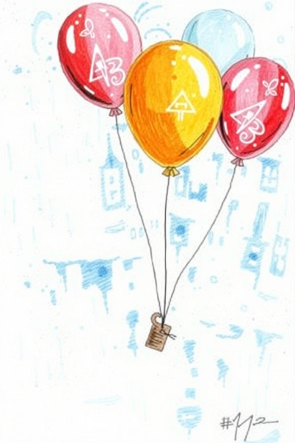 Whimsical Balloon Drawing