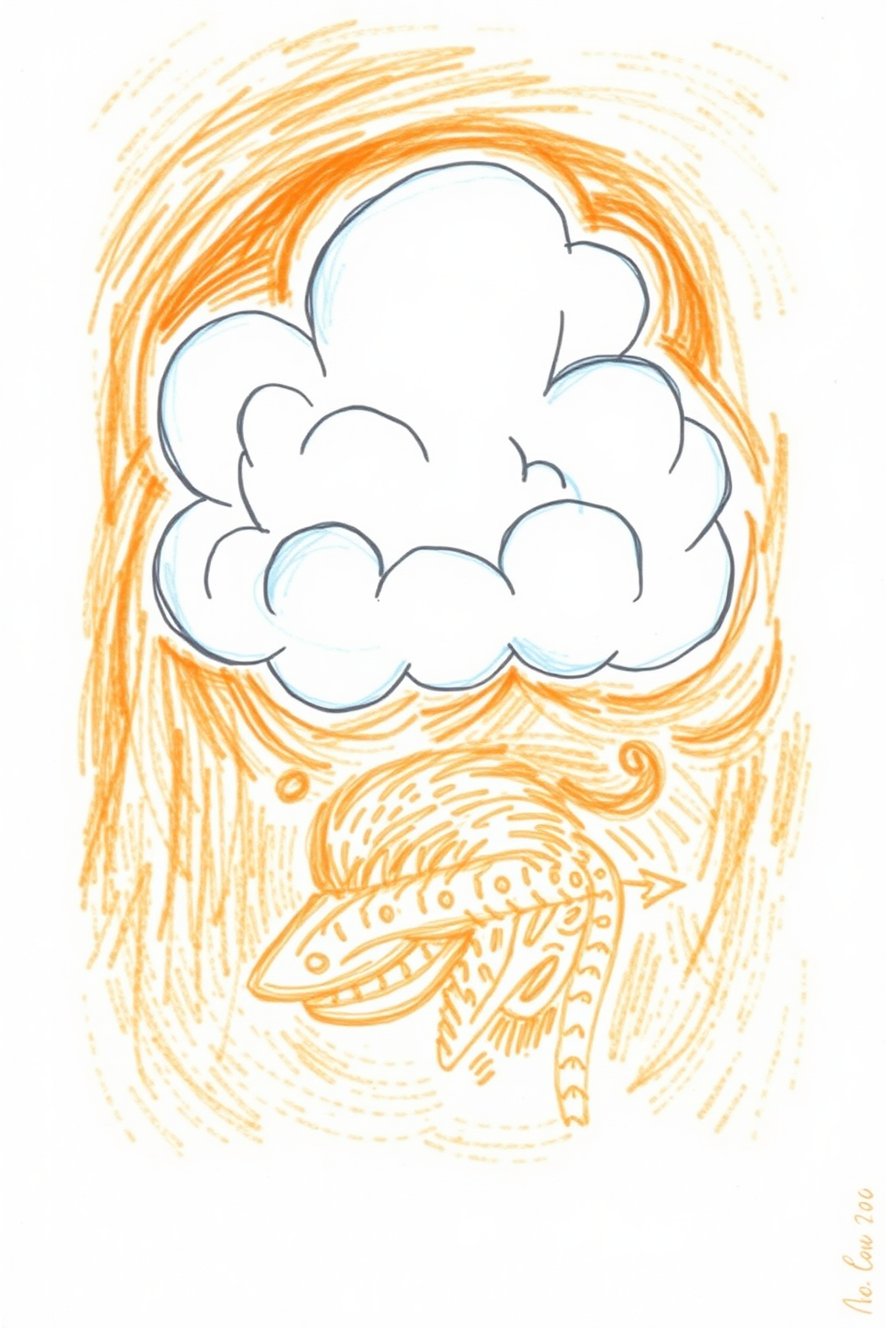 Whimsical Cloud Drawing