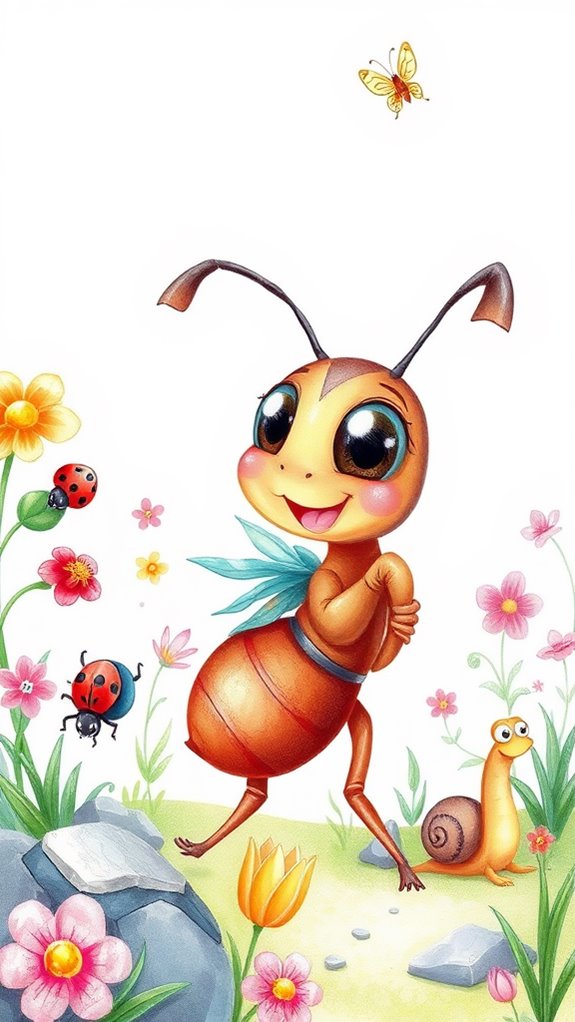 adorable ant illustration artwork