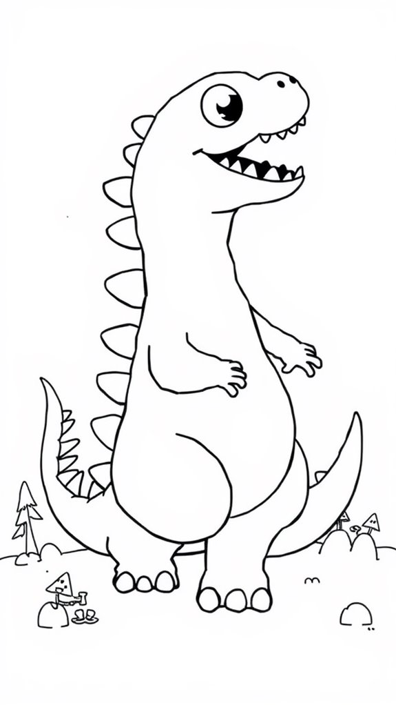 adorable baby godzilla illustration